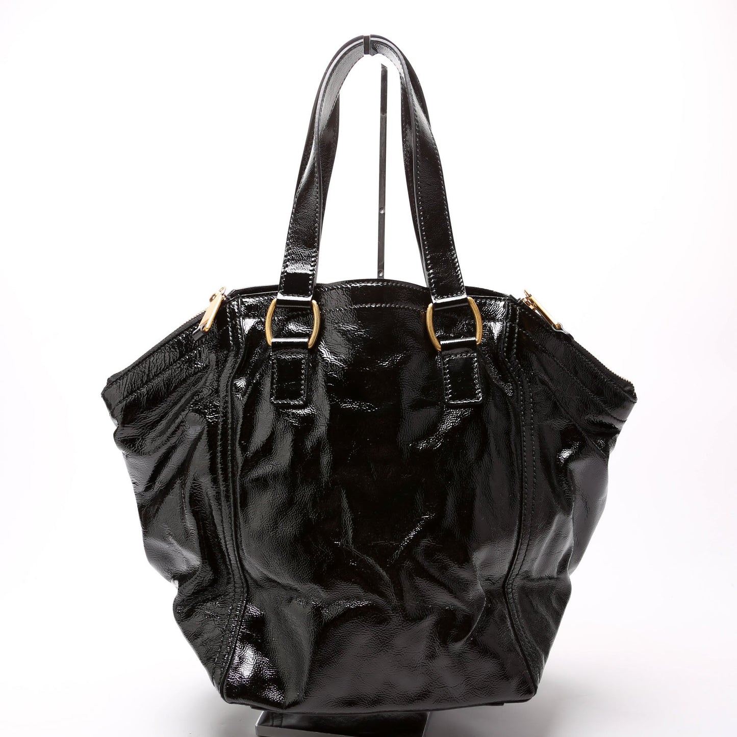 Saint Laurent 175884 Downtown Patent Leather Tote Black Bag