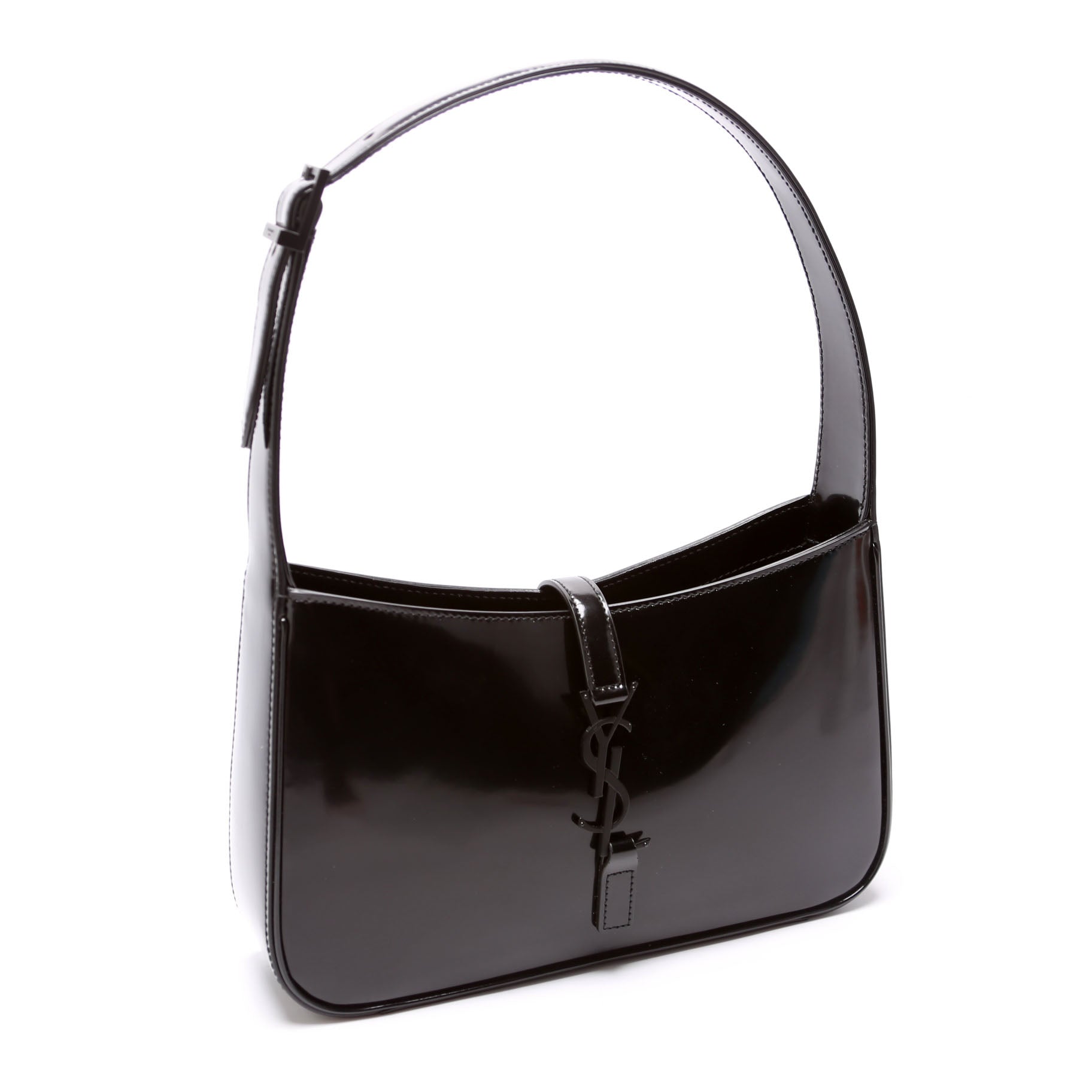 Saint Laurent 657228 Le A 7 Hobo Monochrome Patent Black Bag