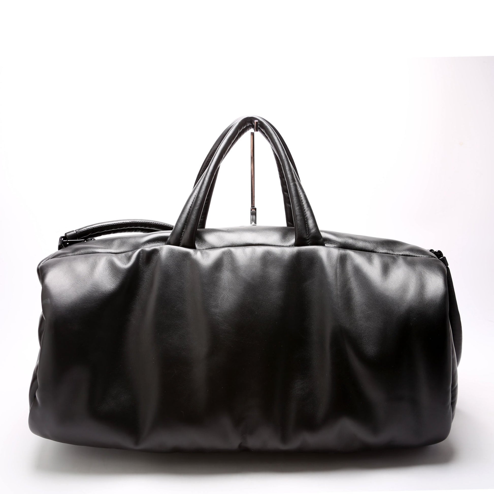 Saint Laurent Lambskin Debossed Logo Duffle Large 797640 Black Bag