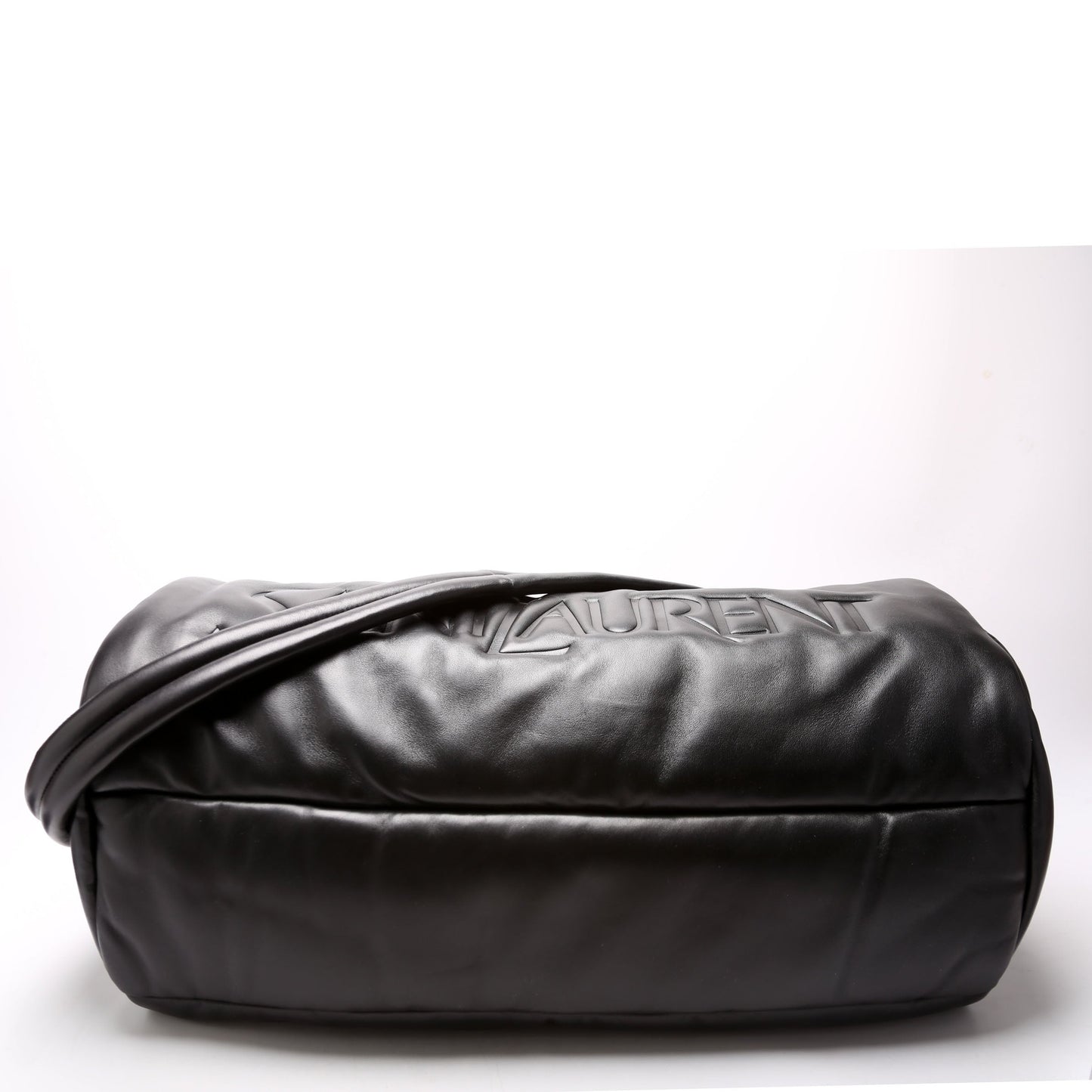 Saint Laurent Lambskin Debossed Logo Duffle Large 797640 Black Bag
