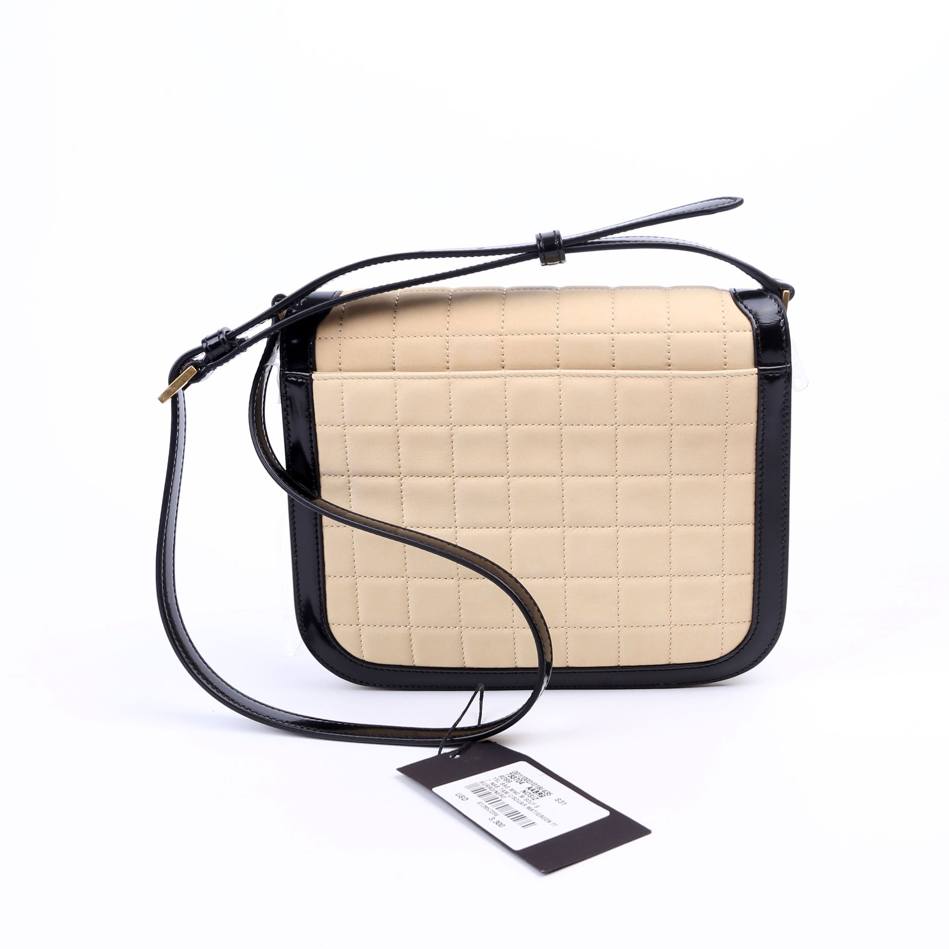 Saint Laurent 733704 Solferino Medium Nubuck Beige/Black Bag