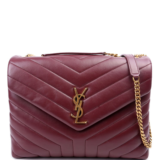 Saint Laurent Loulou Medium Quilted 574946 Burgundy Bag