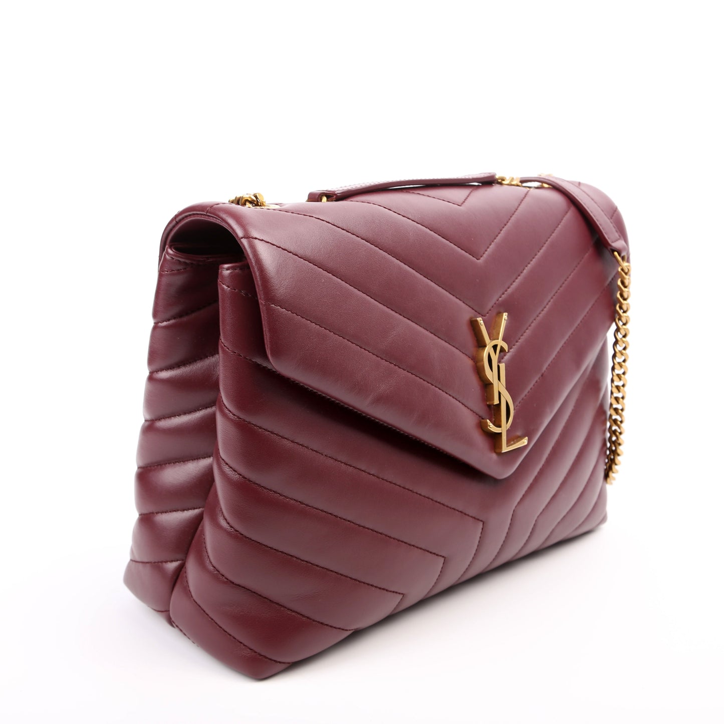 Saint Laurent Loulou Medium Quilted 574946 Burgundy Bag