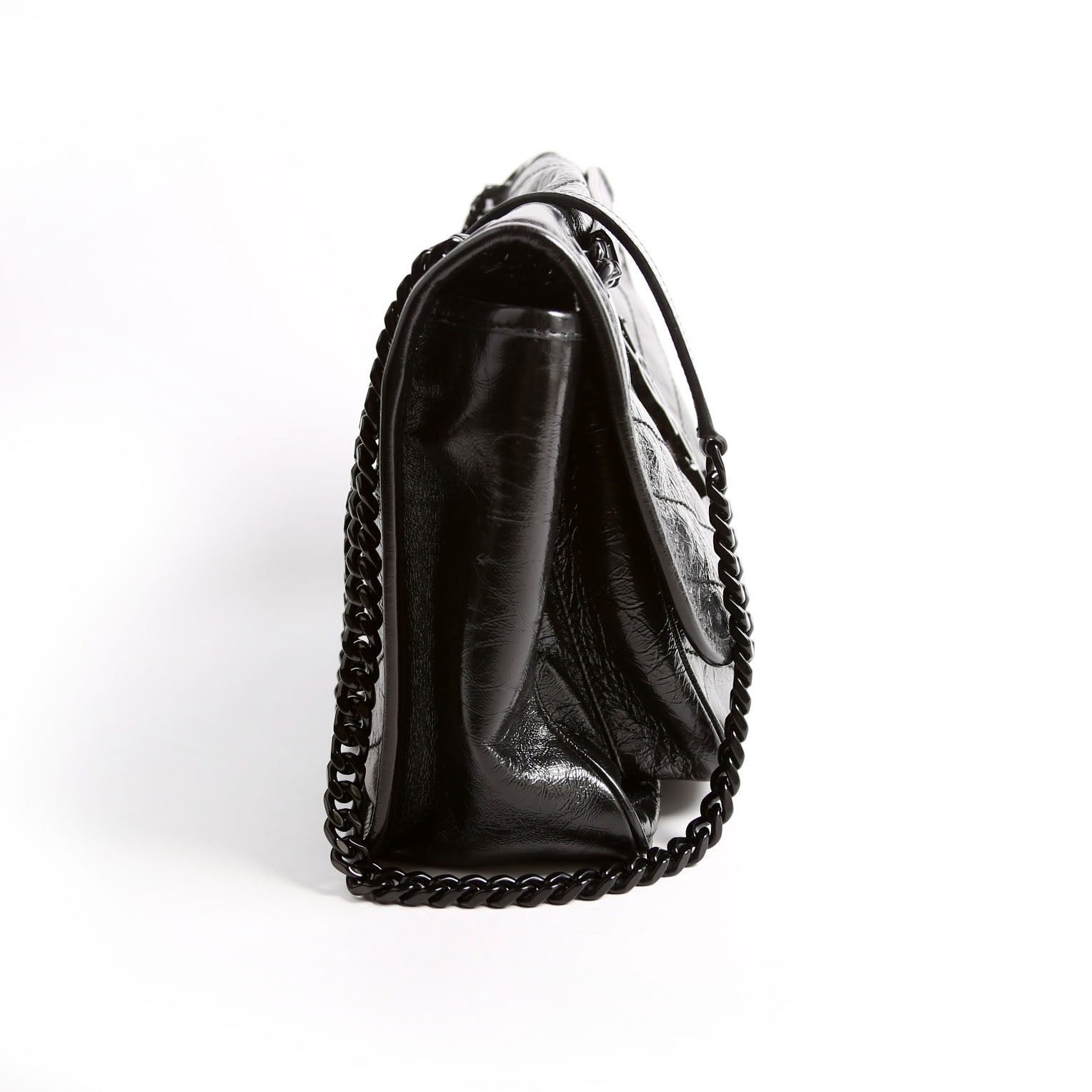 Saint Laurent Niki Medium Crinkle Leather 575055 Black Bag