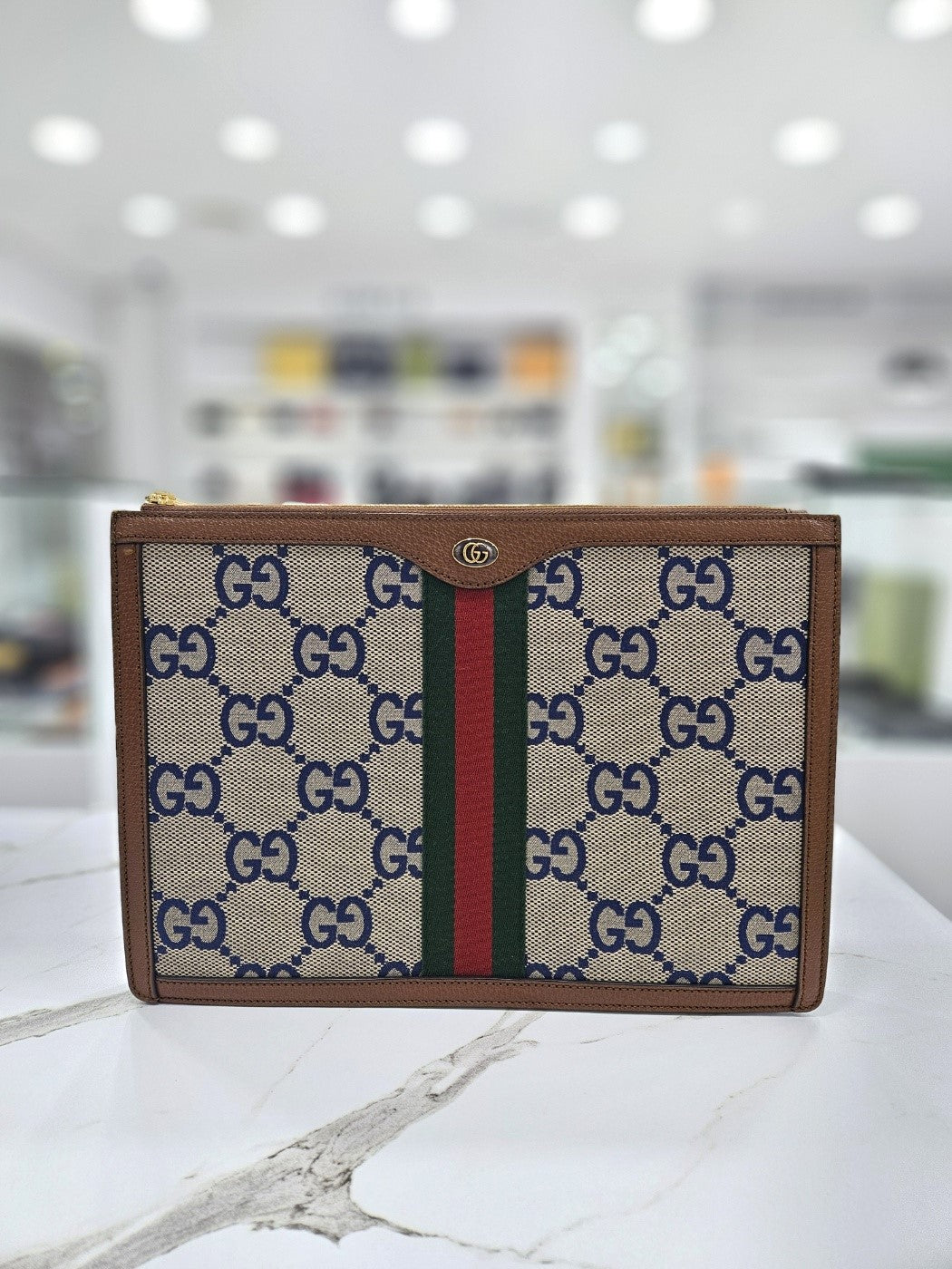 Gucci Leather Canvas Clutch