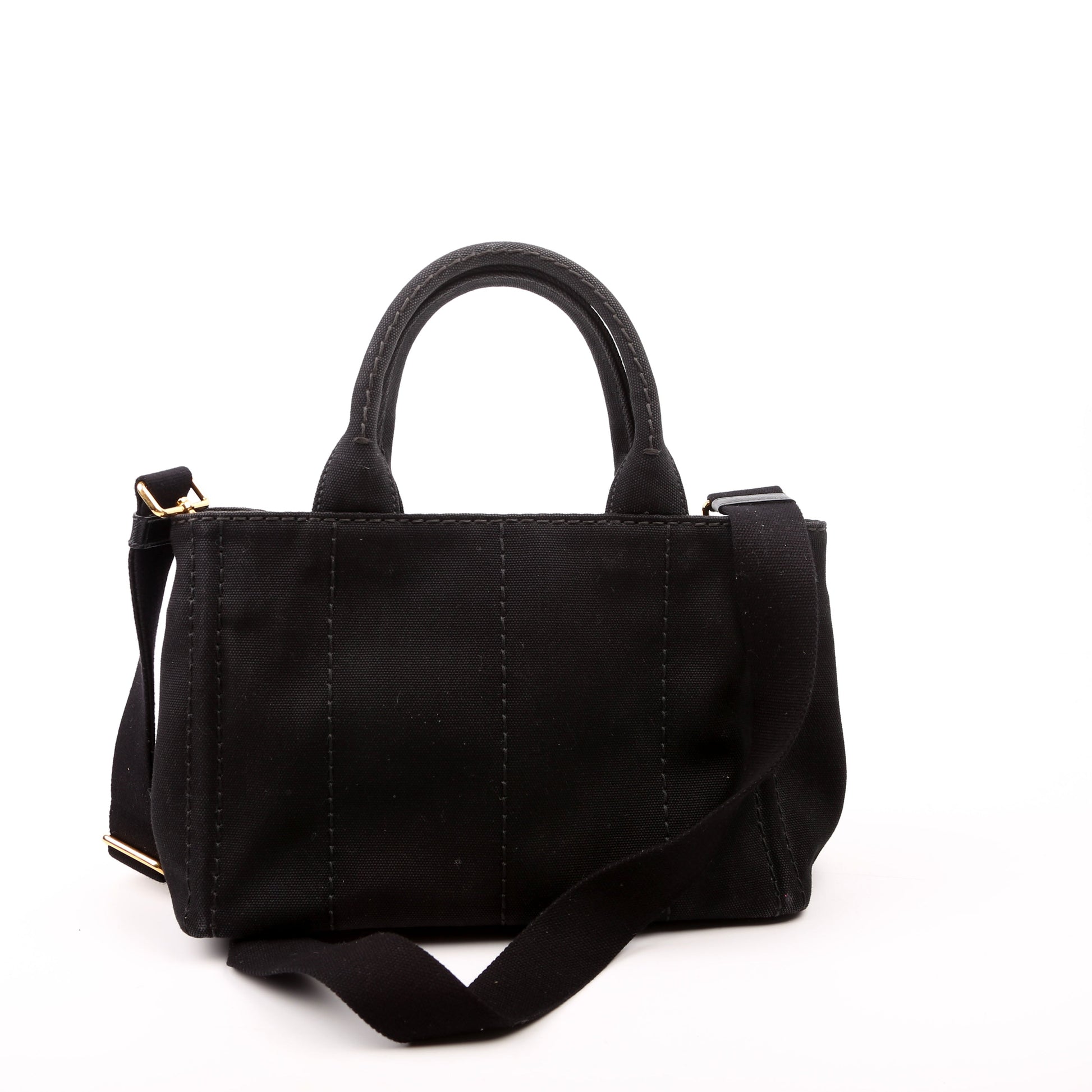 Prada Canapa Canvas Small Tote Black Bag