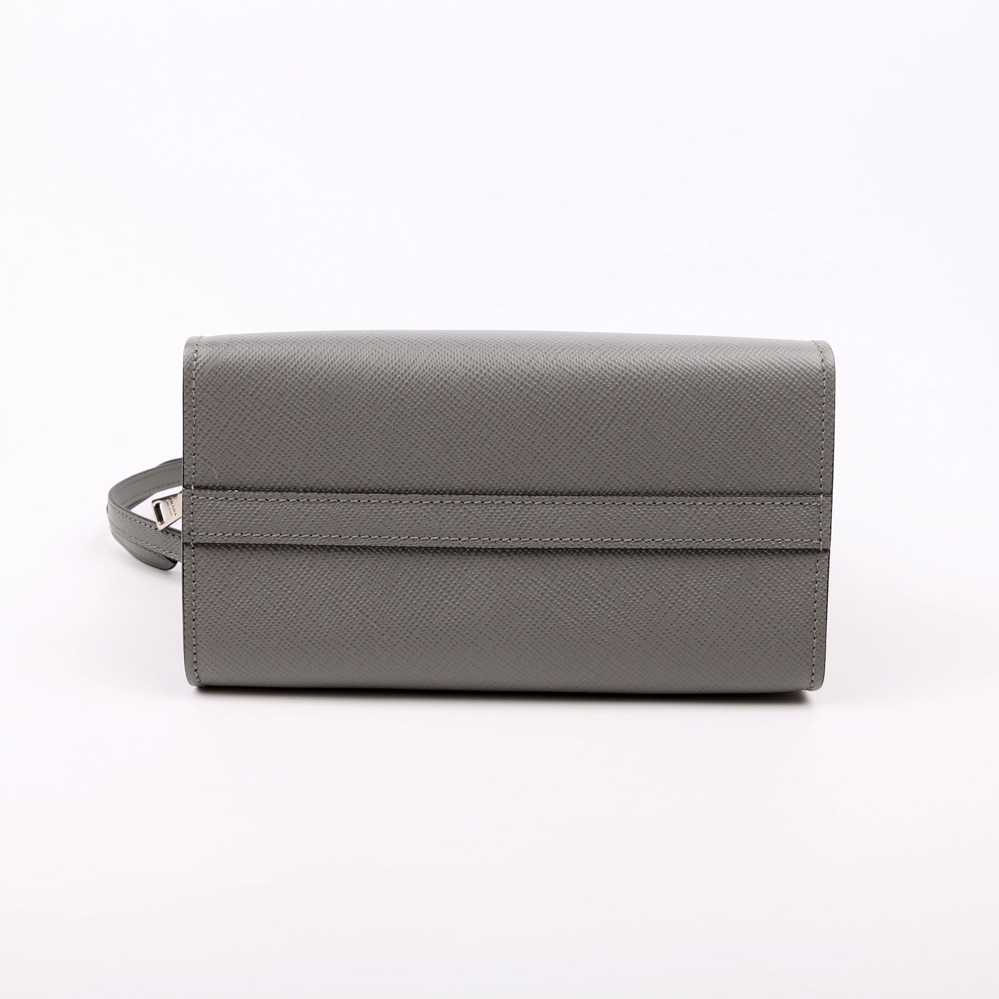 Prada Kristen Saffiano Satchel Grey Bag