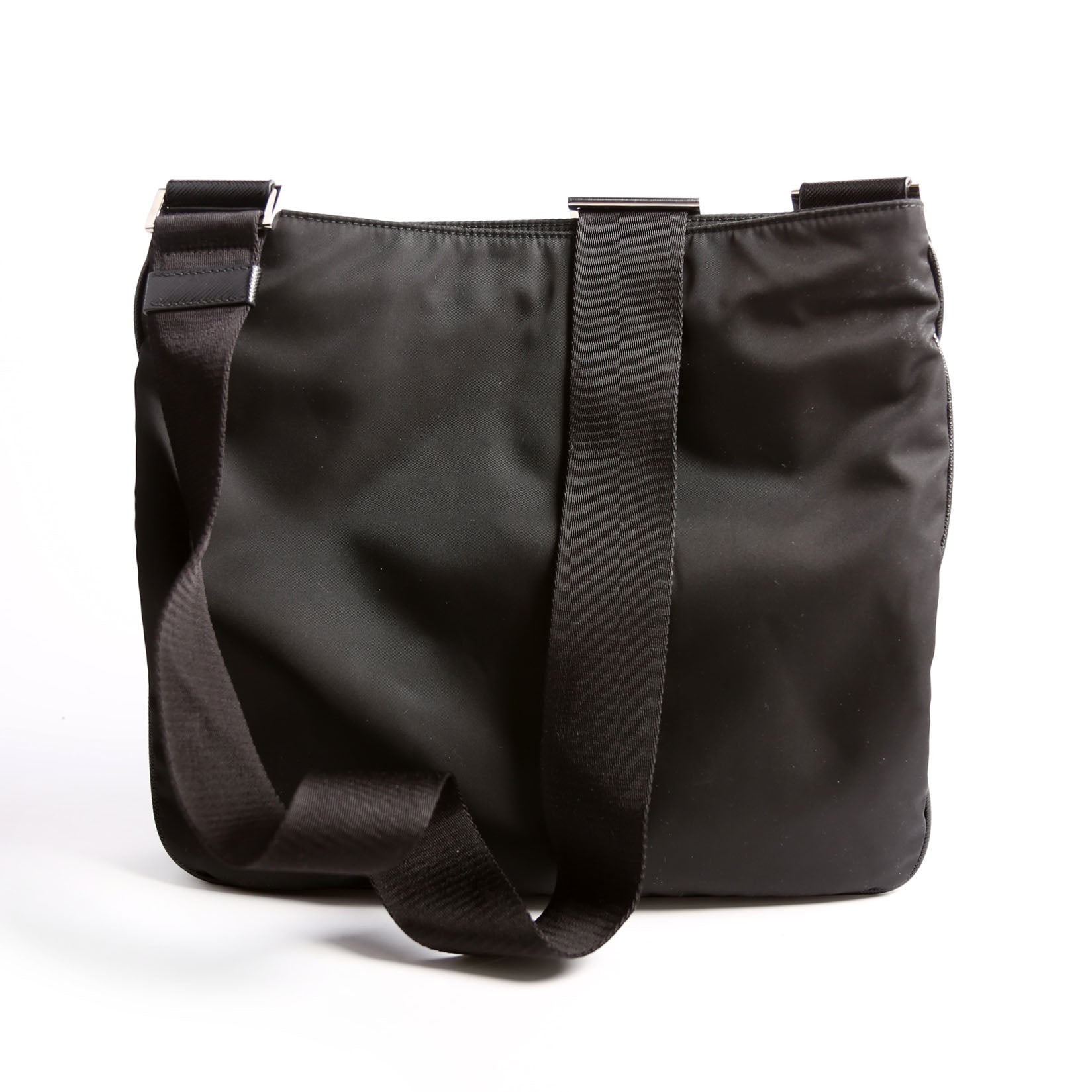 Prada Re-Nylon/Saffiano Messenger Crossbody Black Bag