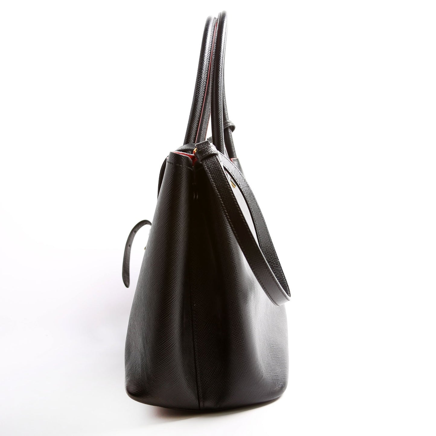 Prada Saffiano Cuir Double Tote Medium Black Bag