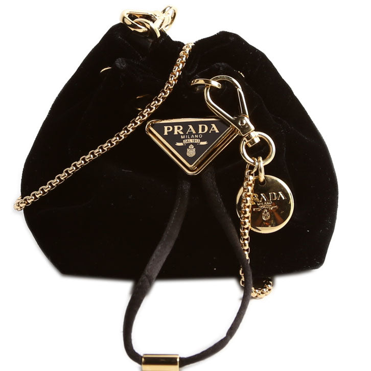 Prada Velvet Mini Bucket Pouch Black Bag