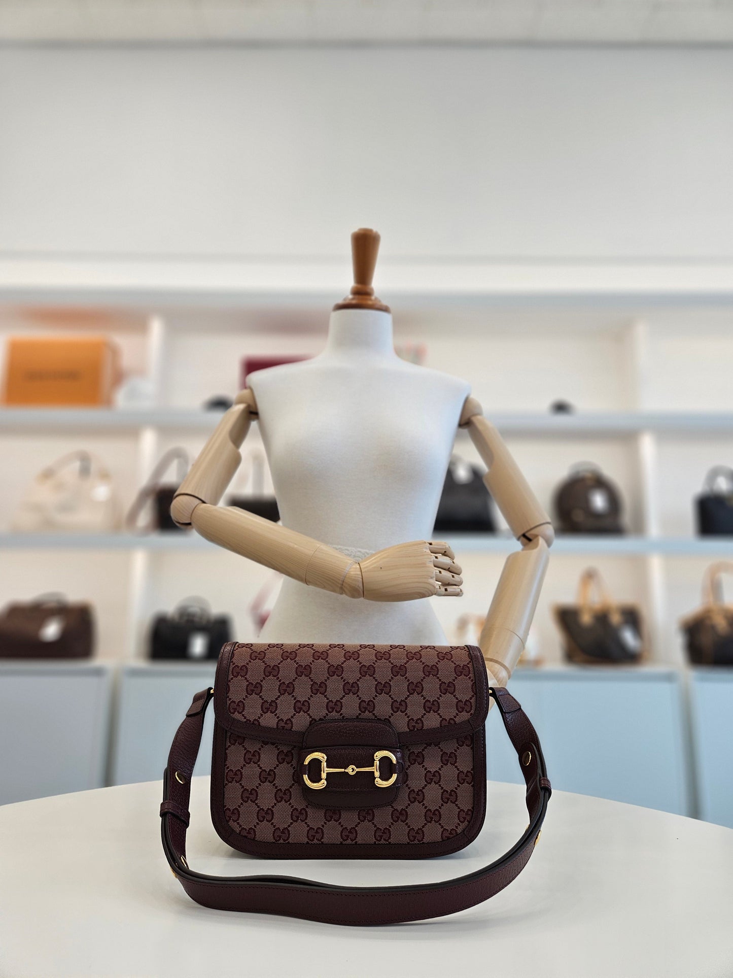 Gucci Leather Canvas Shoulder Bag
