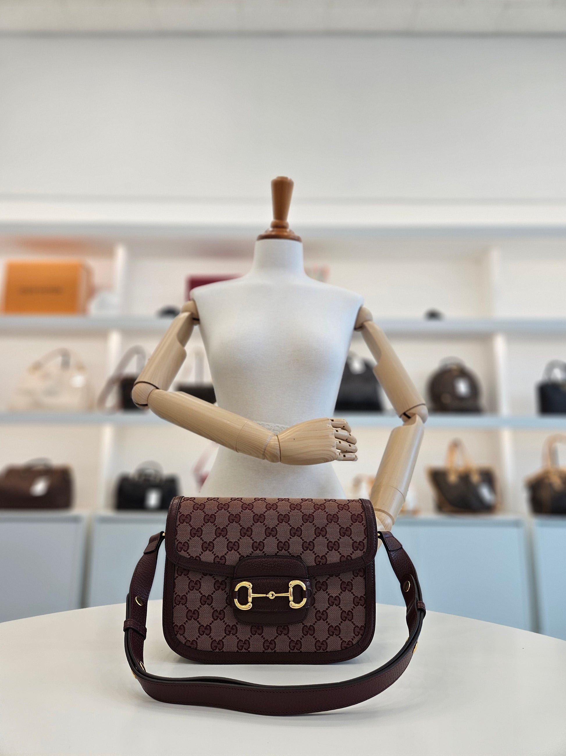 Gucci Leather Canvas Shoulder Bag