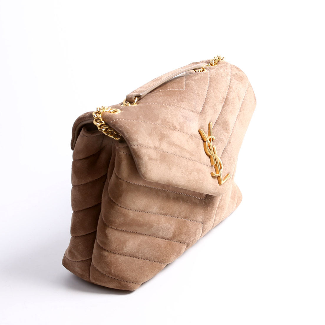 Saint Laurent LouLou Satchel Small Suede 494699 Taupe Bag