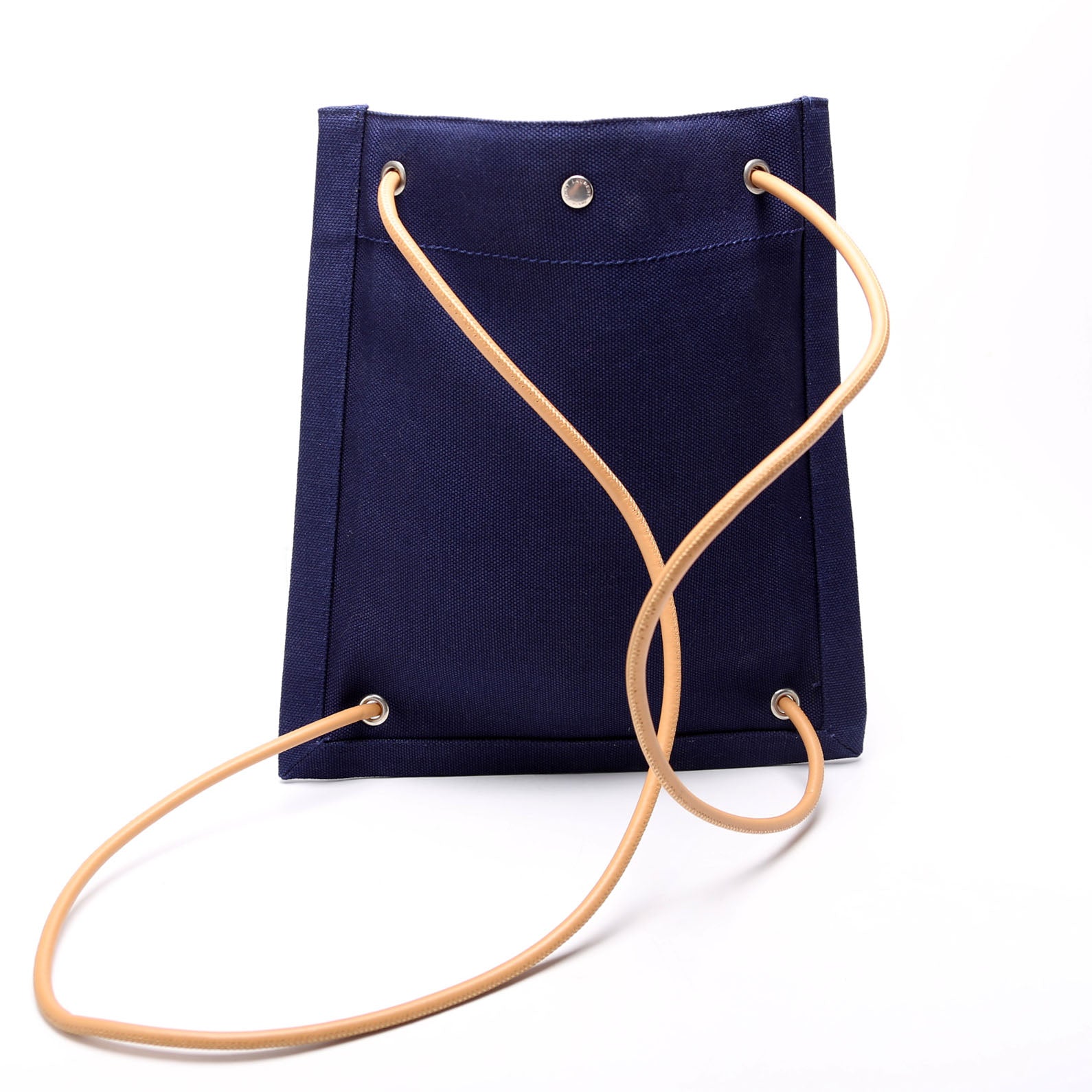 Saint Laurent Rive Gauche Backpack Linen Calfskin Blue/Red Bag