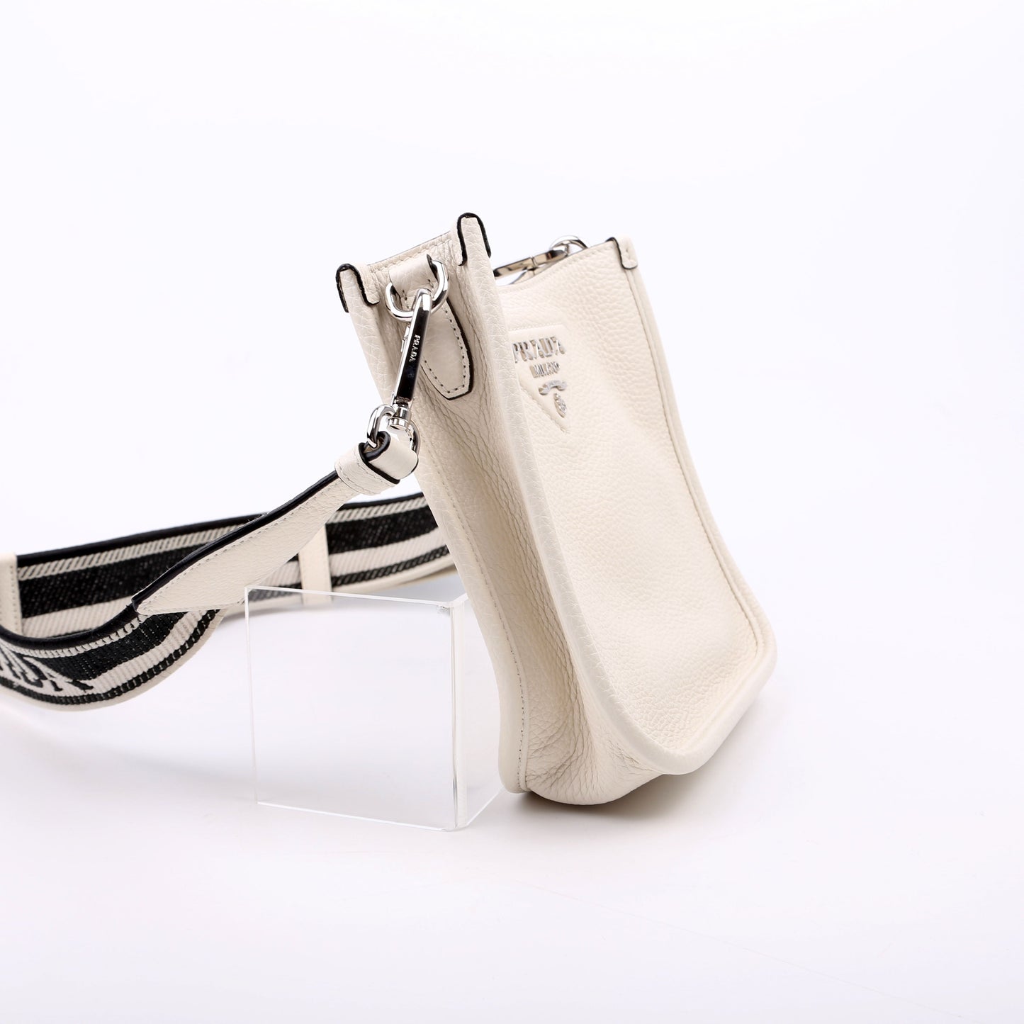 Prada Leather Mini Shoulder White Bag