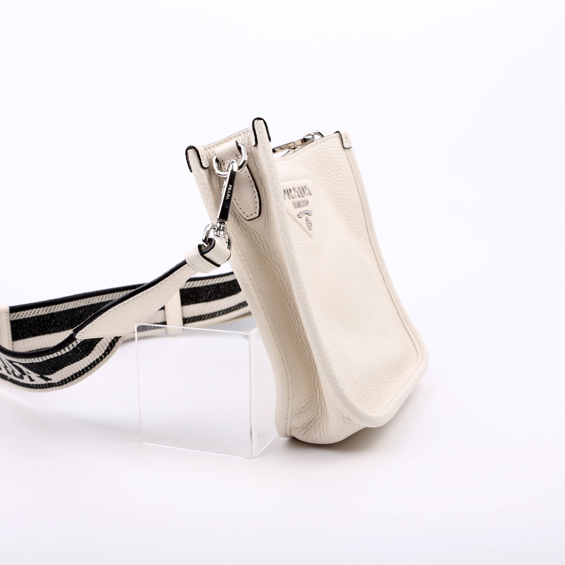 Prada Leather Mini Shoulder White Bag