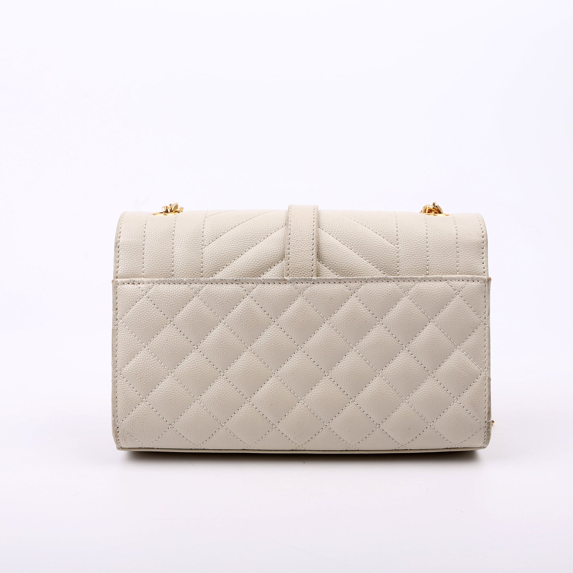 Saint Laurent Envelope Small Triquilt 600195 White Bag