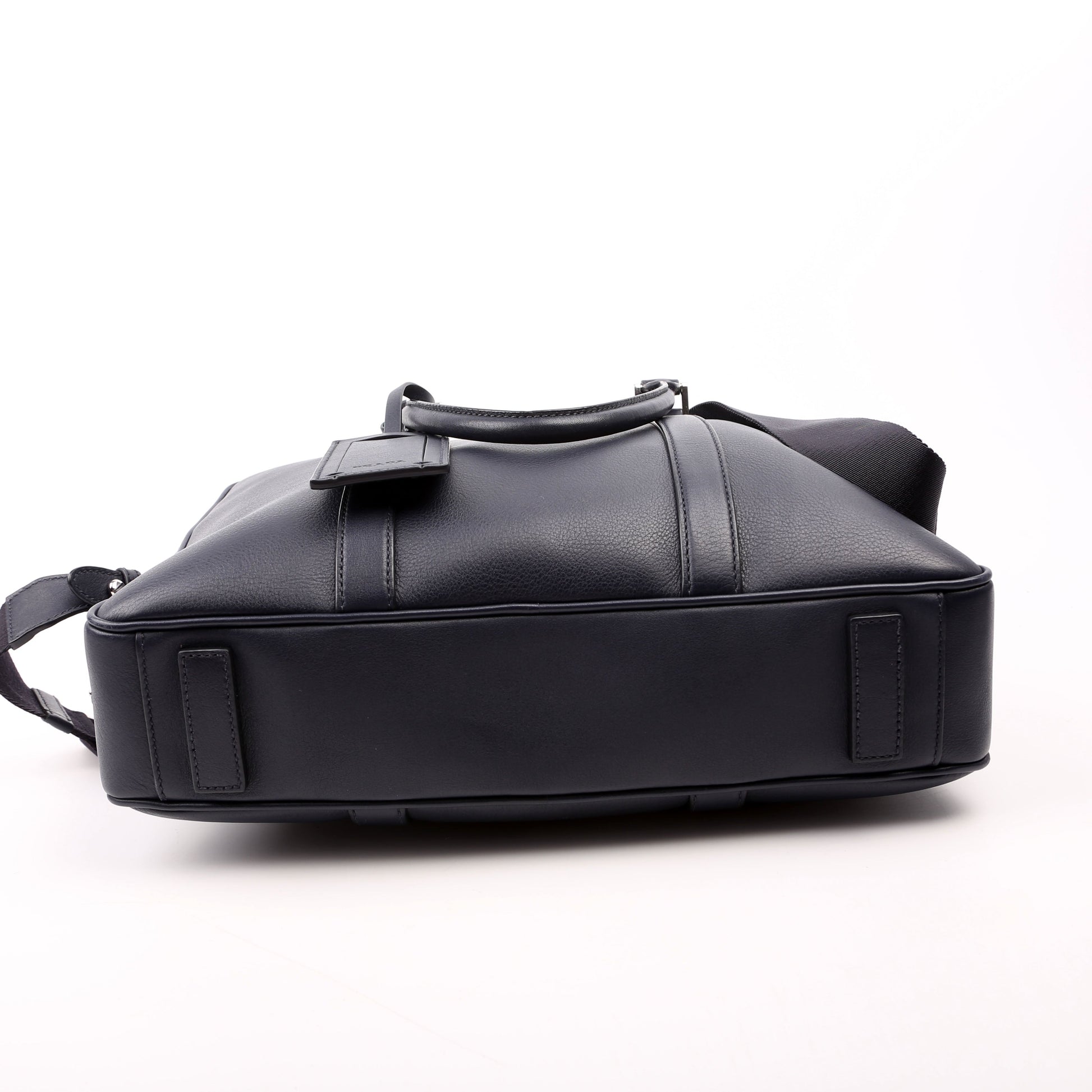 Prada Business 2-Way Leather Blue Bag