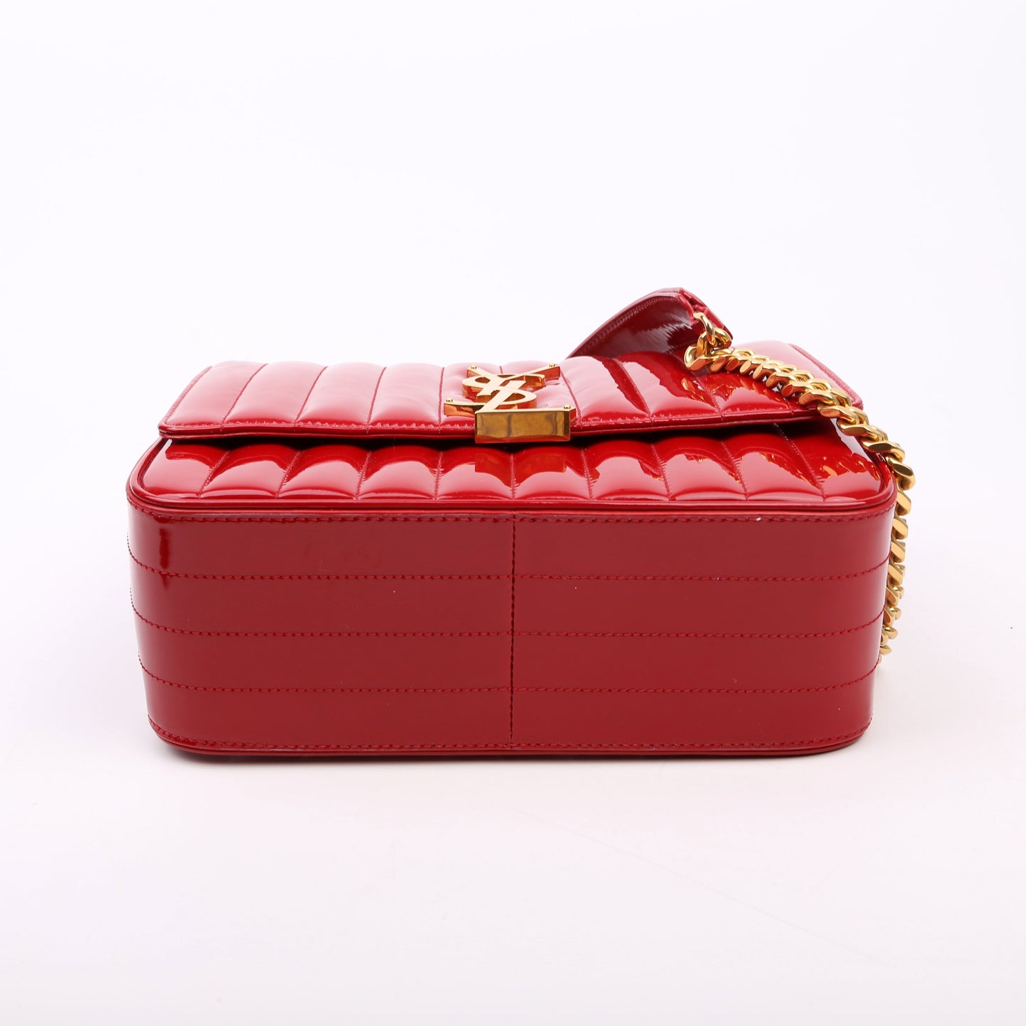 Saint Laurent Vicky Chain Large Patent 532595 Red Bag