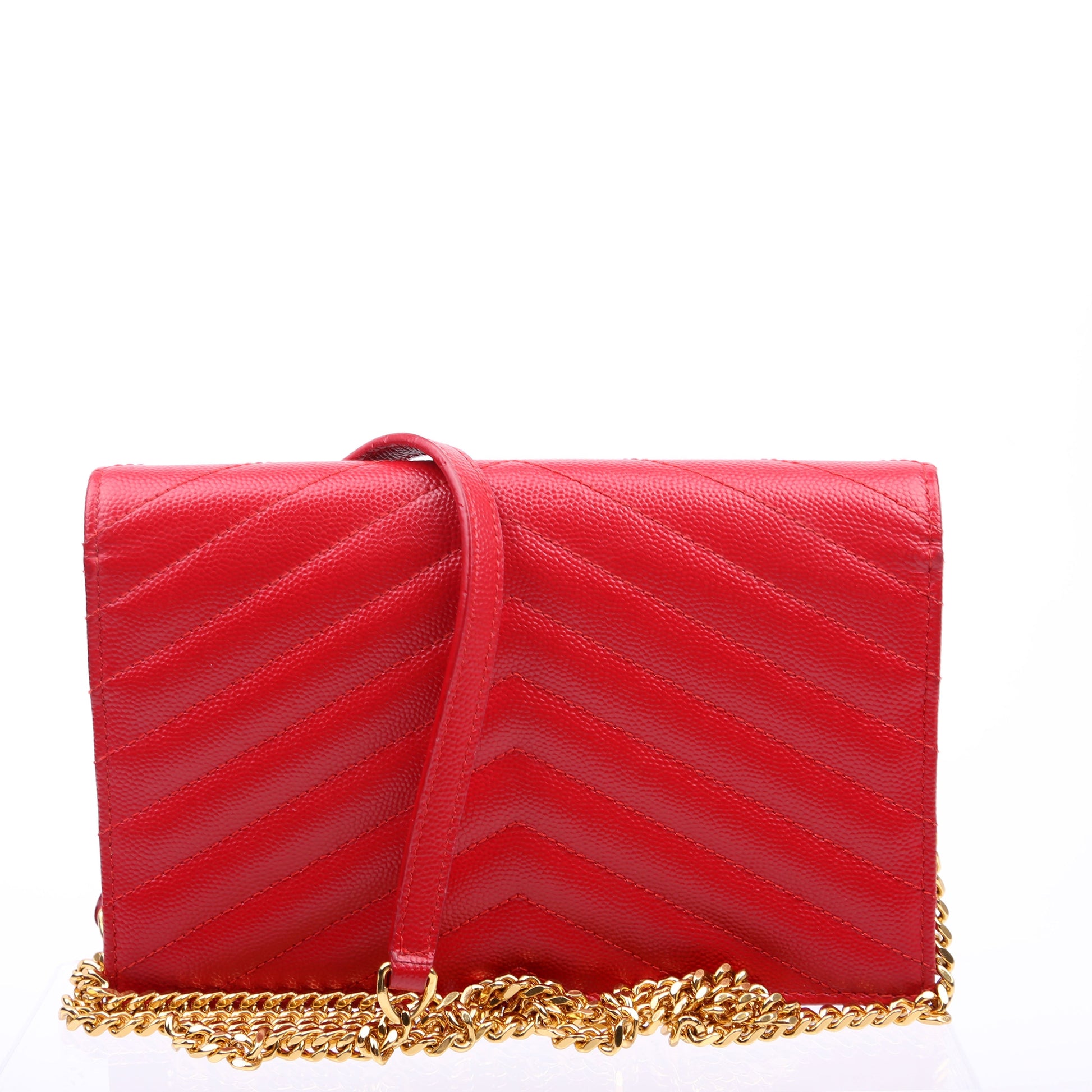 Saint Laurent Envelope Chain Wallet 393953 Red Bag