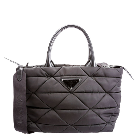 Prada Padded Re-Nylon Small Tote Black Bag