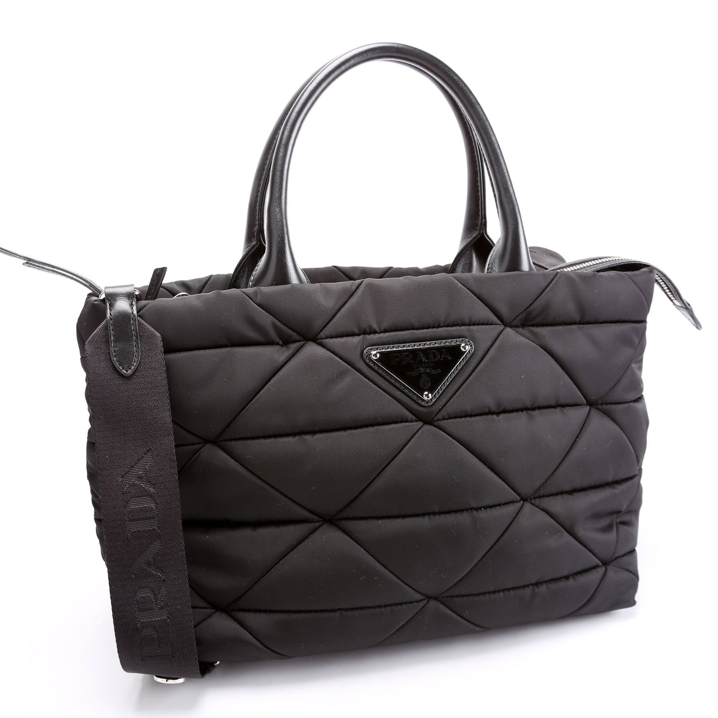 Prada Padded Re-Nylon Small Tote Black Bag