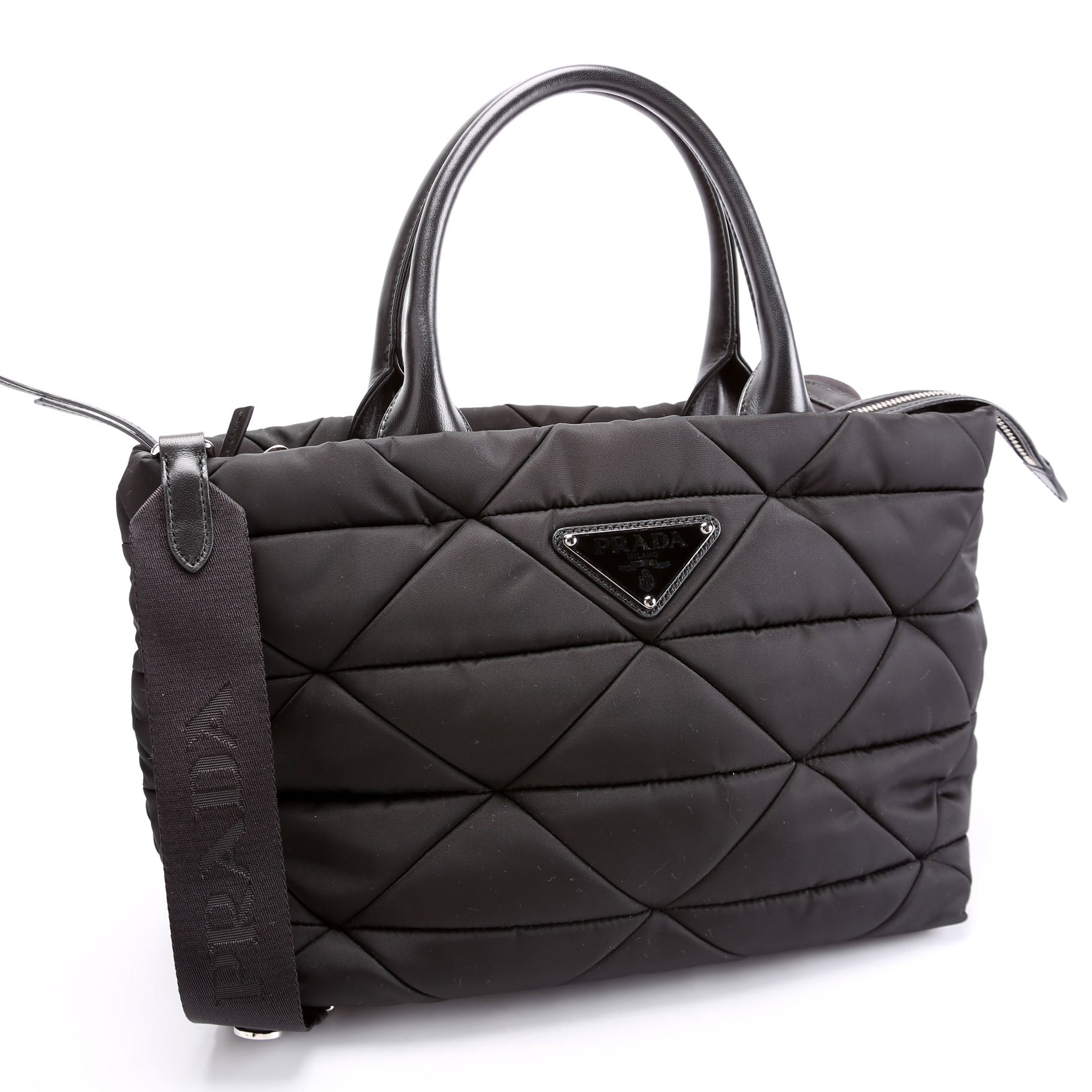 Prada Padded Re-Nylon Small Tote Black Bag