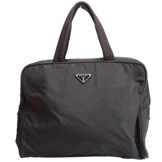 Prada Nylon Top Handle Vintage Black Bag