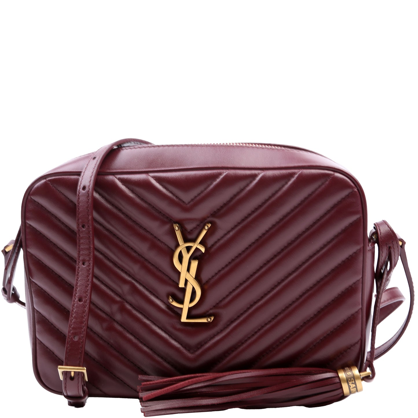 Saint Laurent Lou Camera Quilted 612544 Burgundy Bag