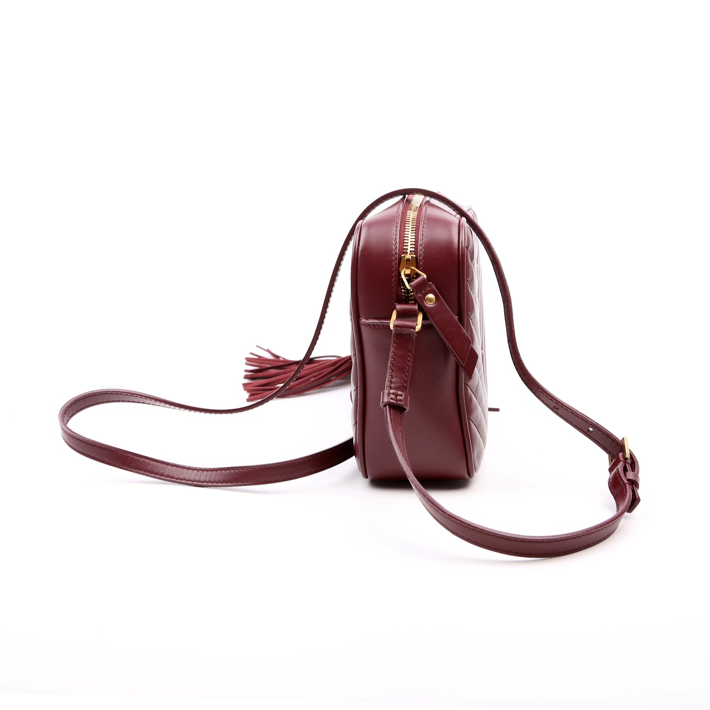 Saint Laurent Lou Camera Quilted 612544 Burgundy Bag
