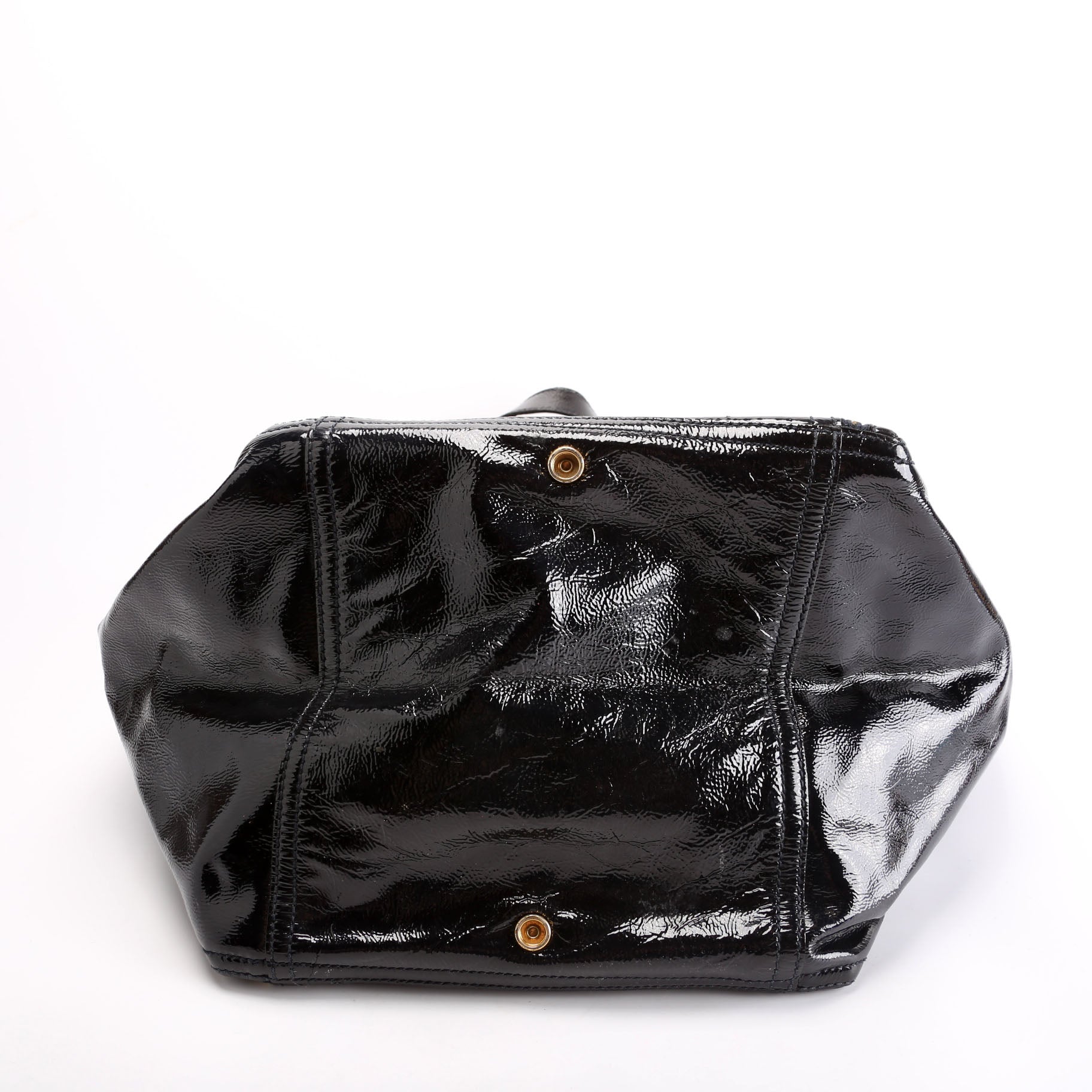 Saint Laurent Patent Leather Rive Gauche Downtown Shoulder Navy Bag