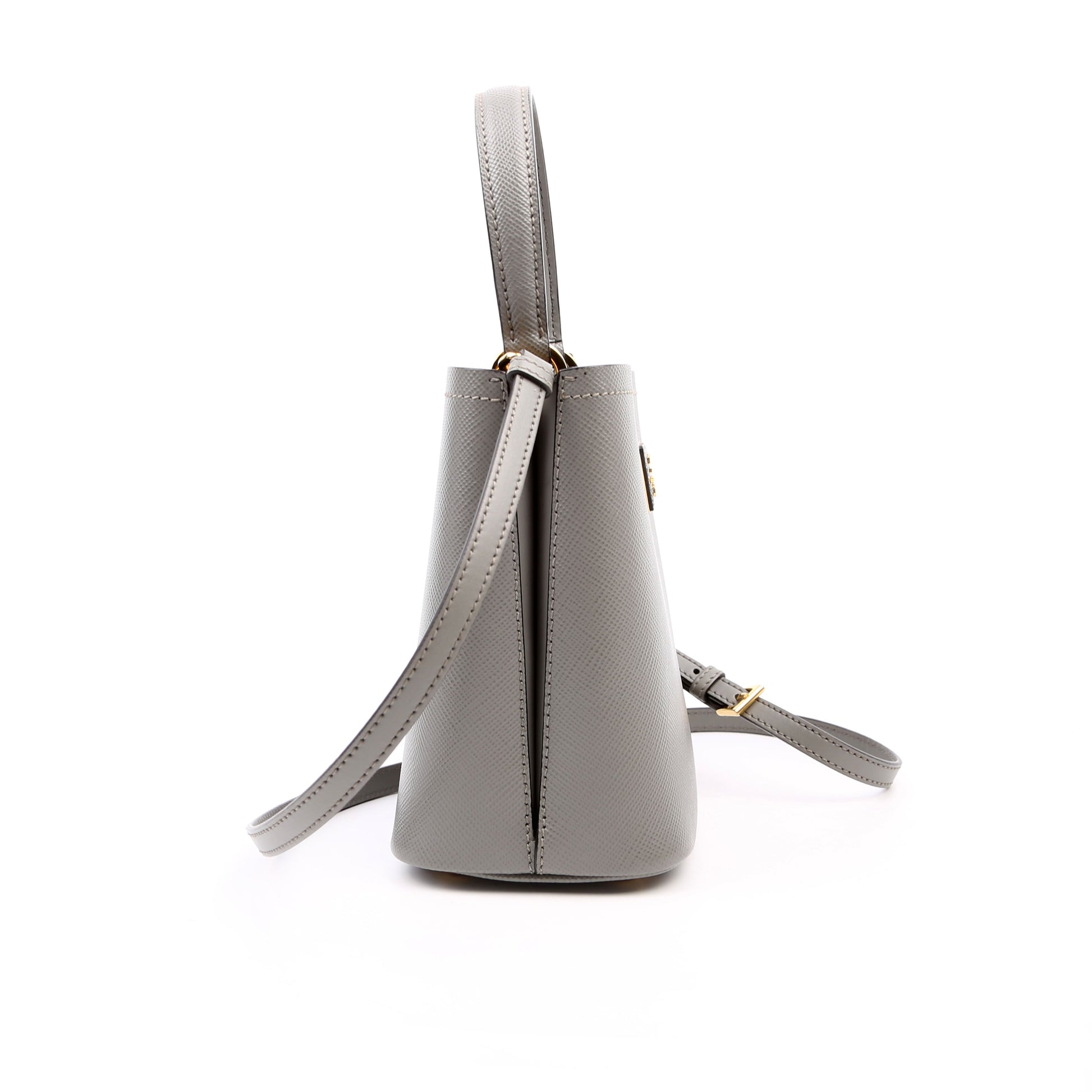Prada Saffiano Cuir Small Panier Grey Bag