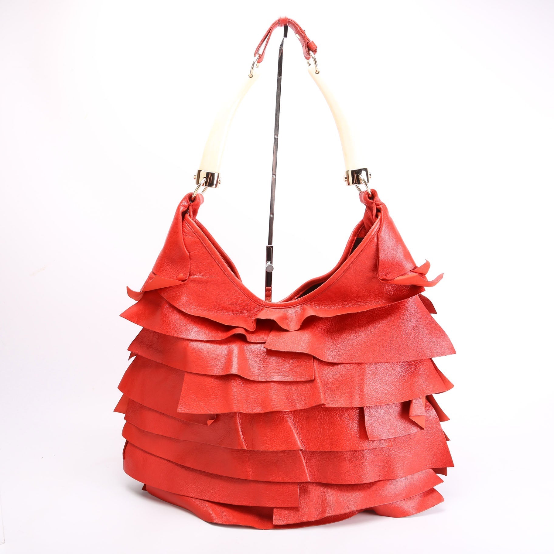 Saint Laurent Saint Tropez Hobo Red Bag