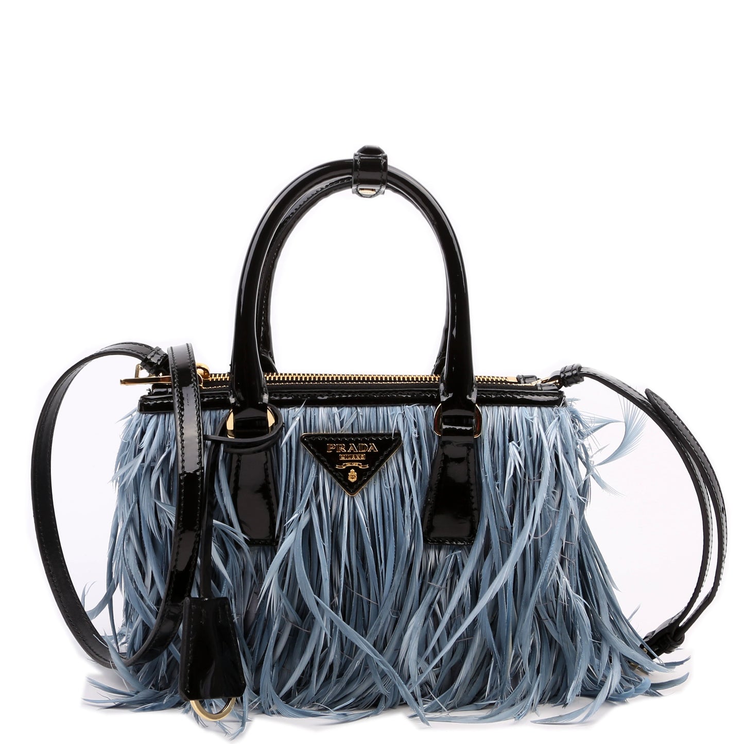 Prada Feather Galleria Mini Blue Bag