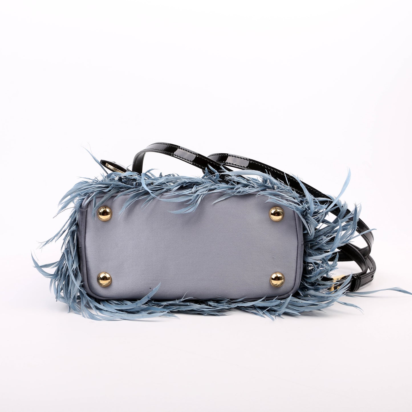 Prada Feather Galleria Mini Blue Bag
