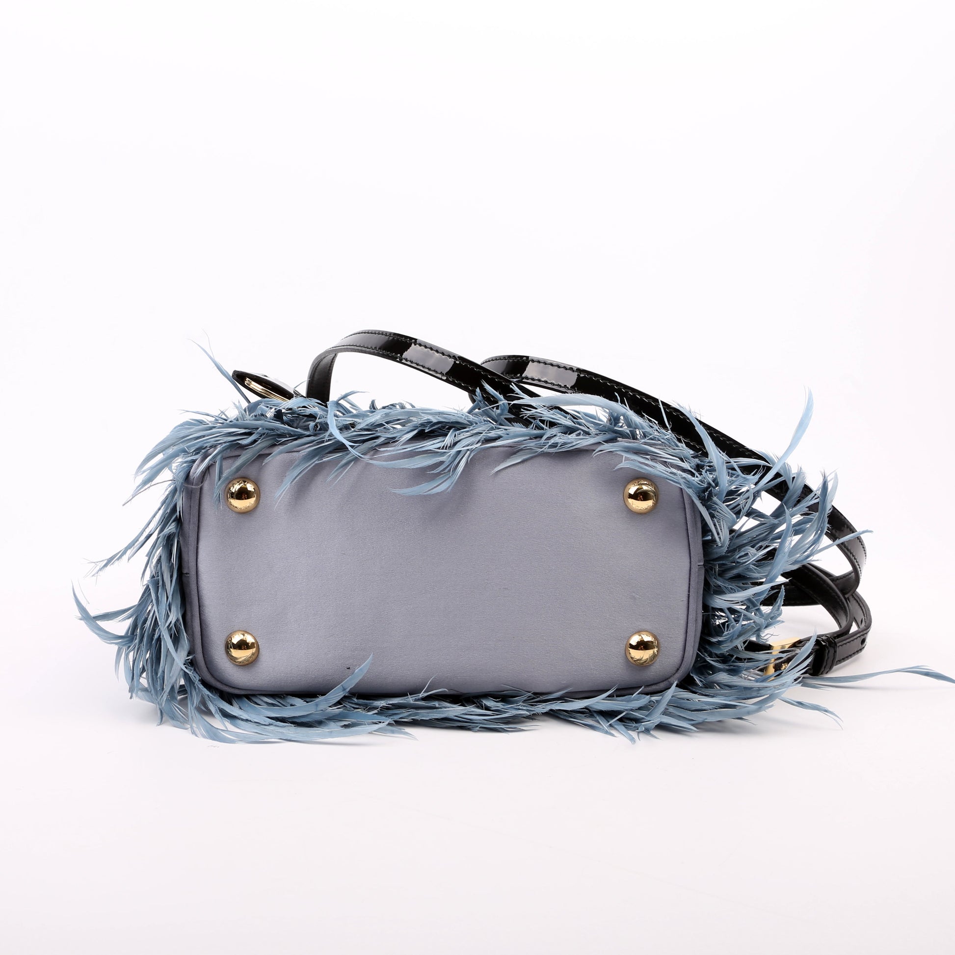 Prada Feather Galleria Mini Blue Bag