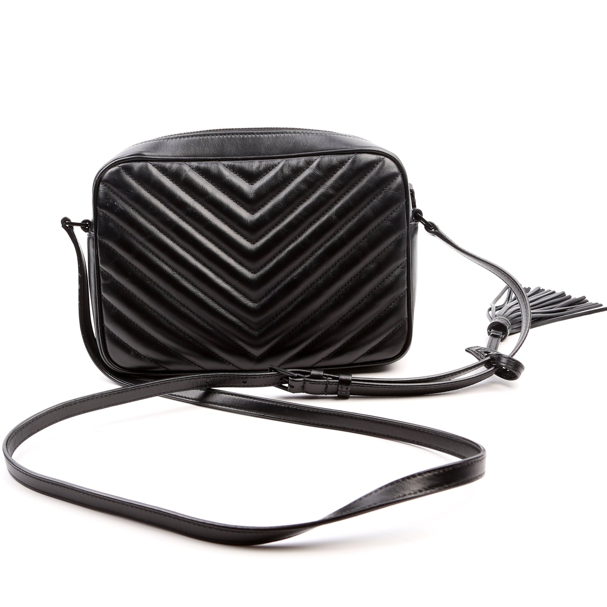 Saint Laurent Lou Camera Quilted Black Bag