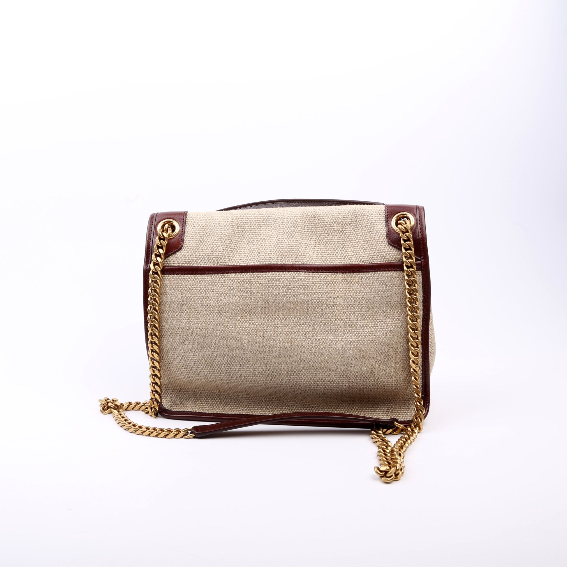 Saint Laurent Niki Medium Canvas/Calfskin Leather Tan/Brown Bag