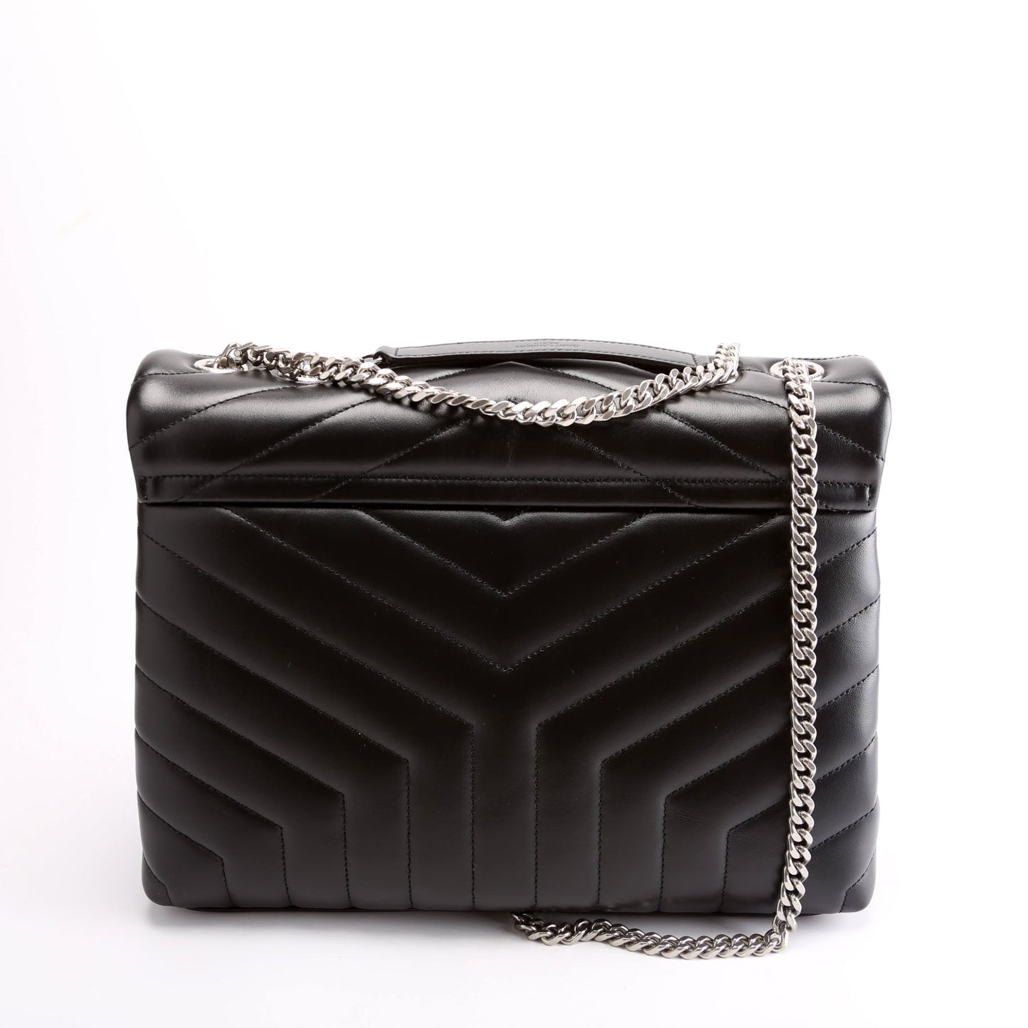 Saint Laurent Loulou Medium Quilted Black/Silver Bag