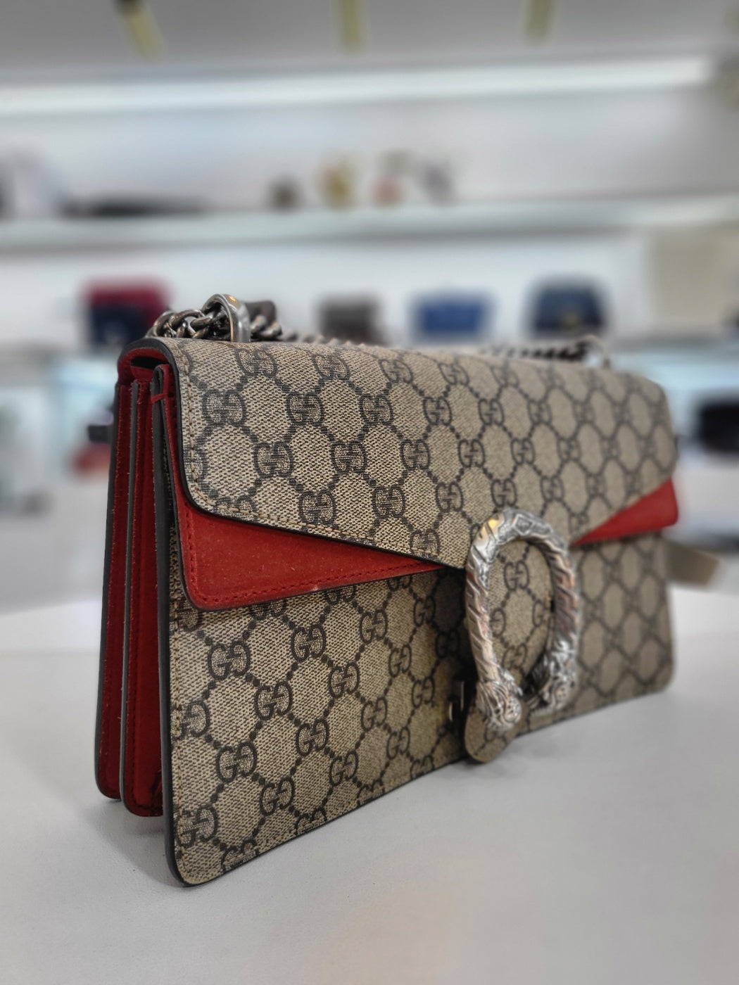 Gucci Leather Canvas Shoulder Bag