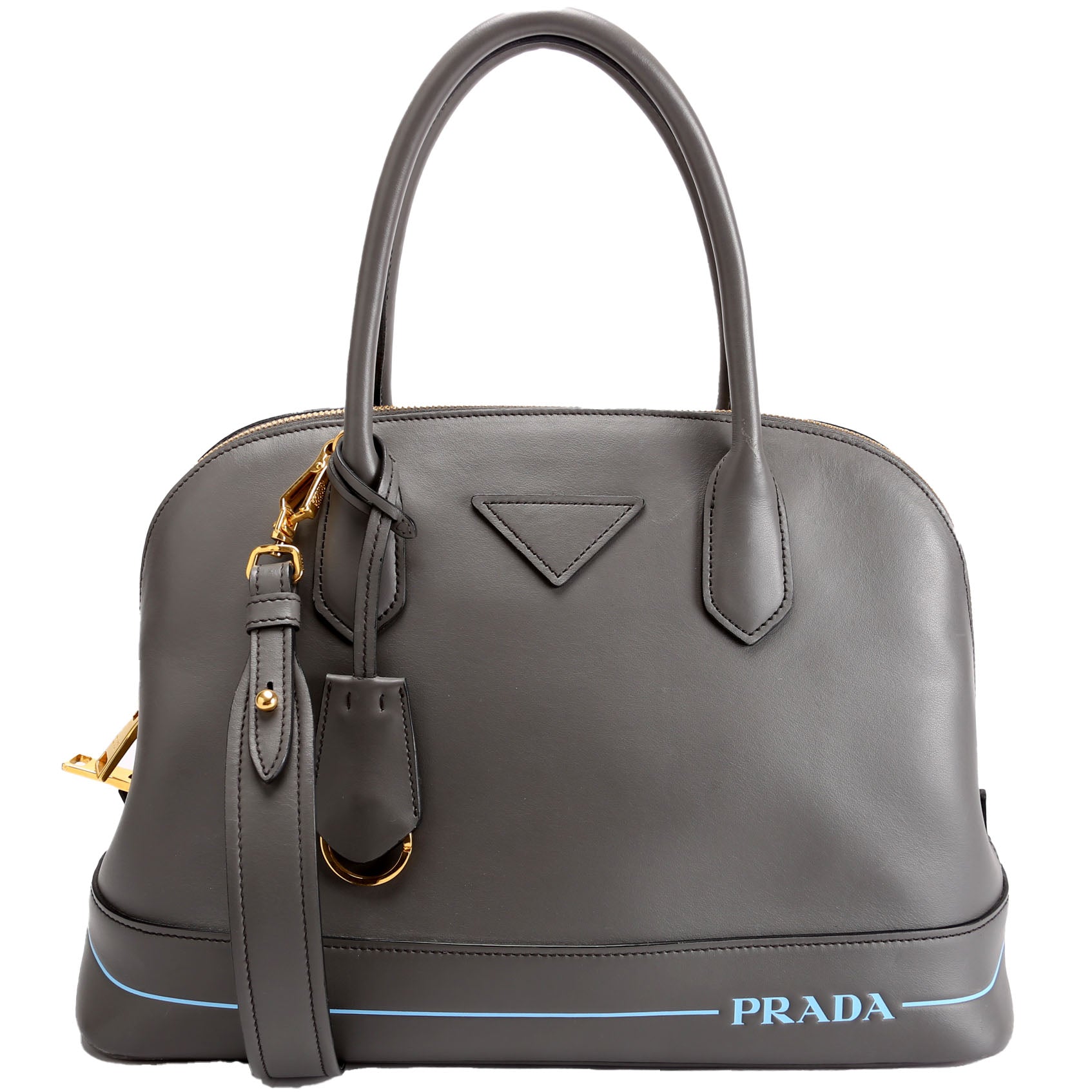 Prada City Calfskin Mirage Promenade Grey Bag
