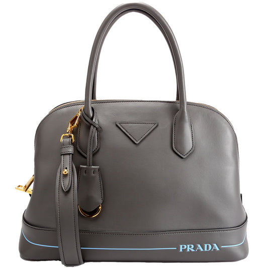 Prada City Calfskin Mirage Promenade Grey Bag