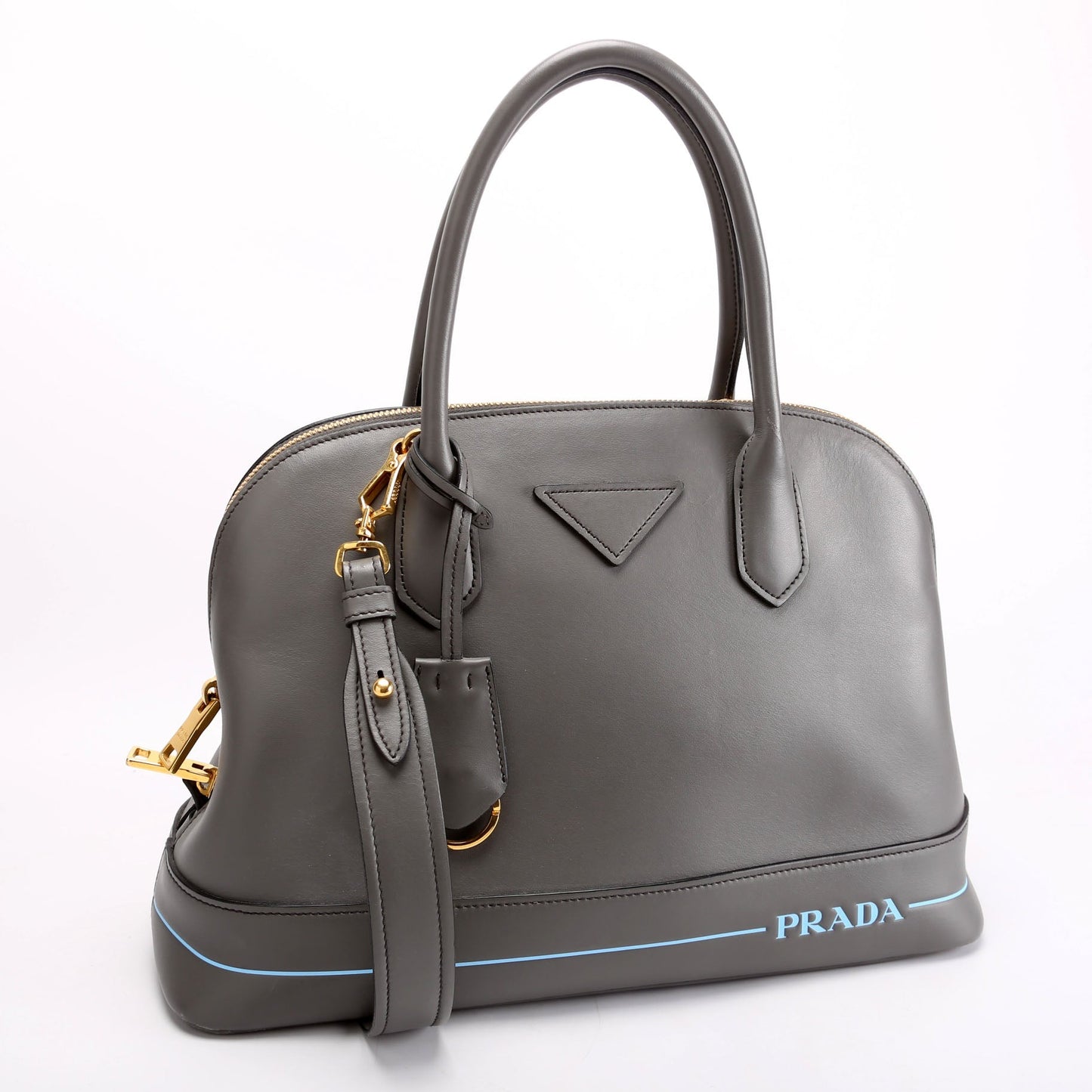 Prada City Calfskin Mirage Promenade Grey Bag