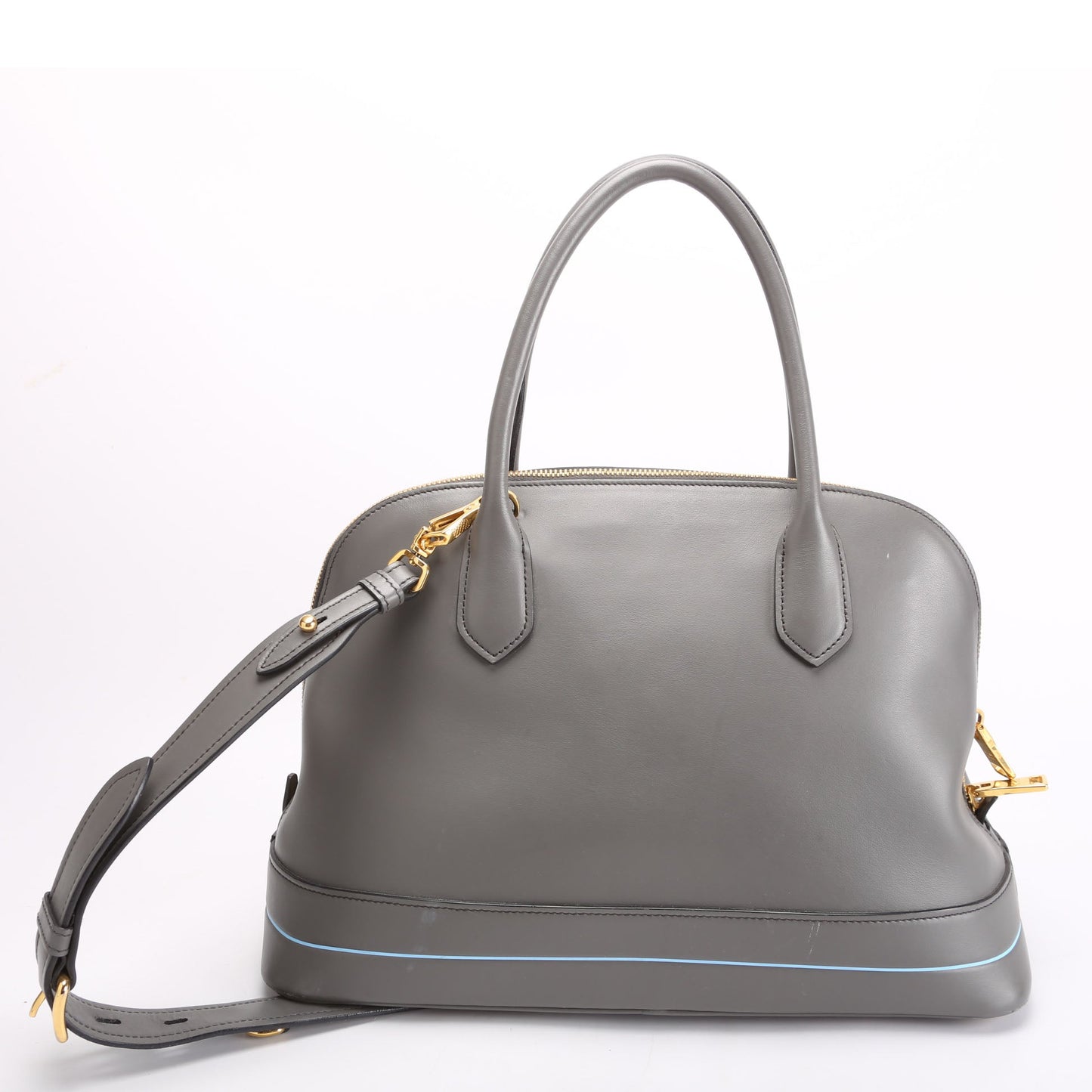 Prada City Calfskin Mirage Promenade Grey Bag