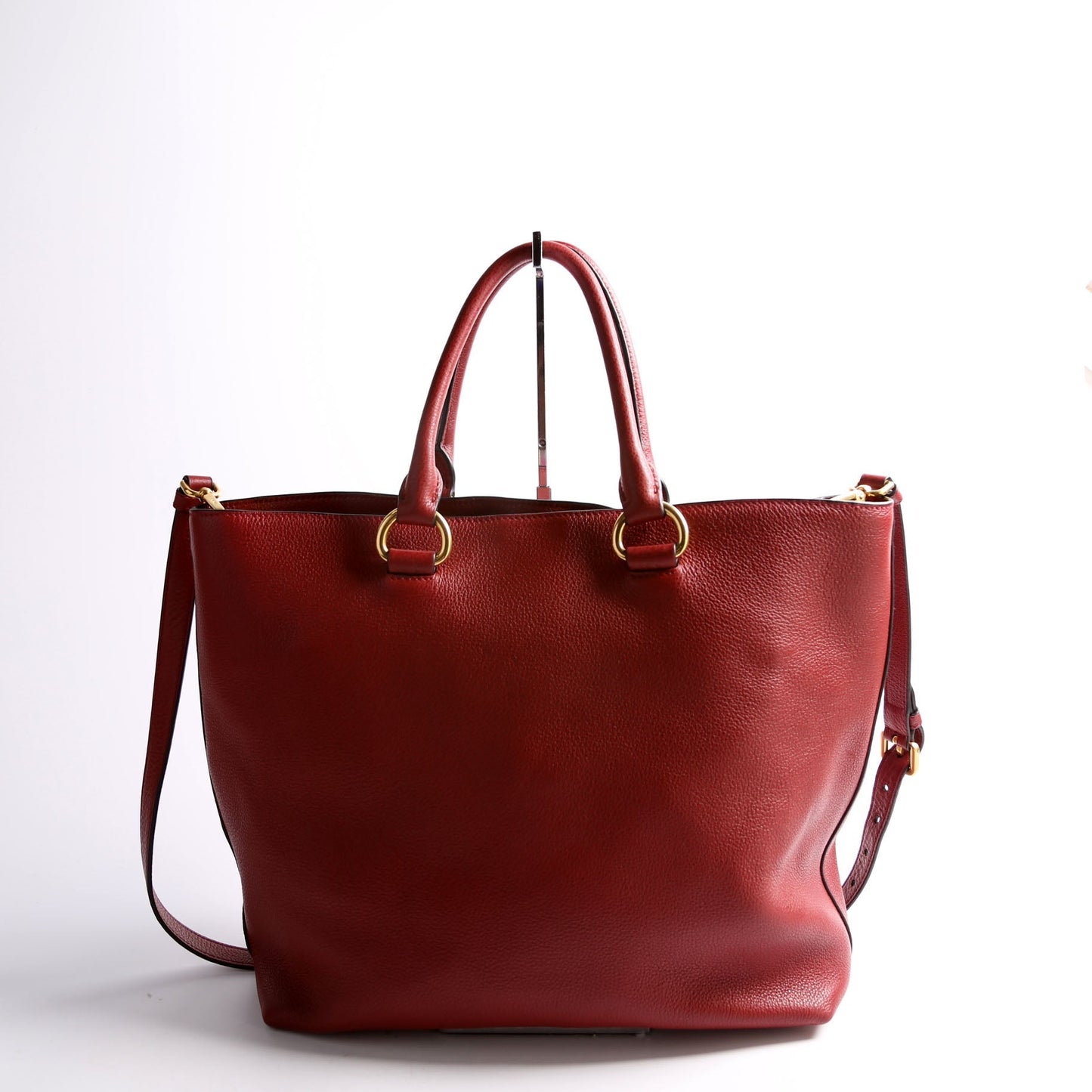 Prada Vitello Phenix Shopper Tote Red Bag