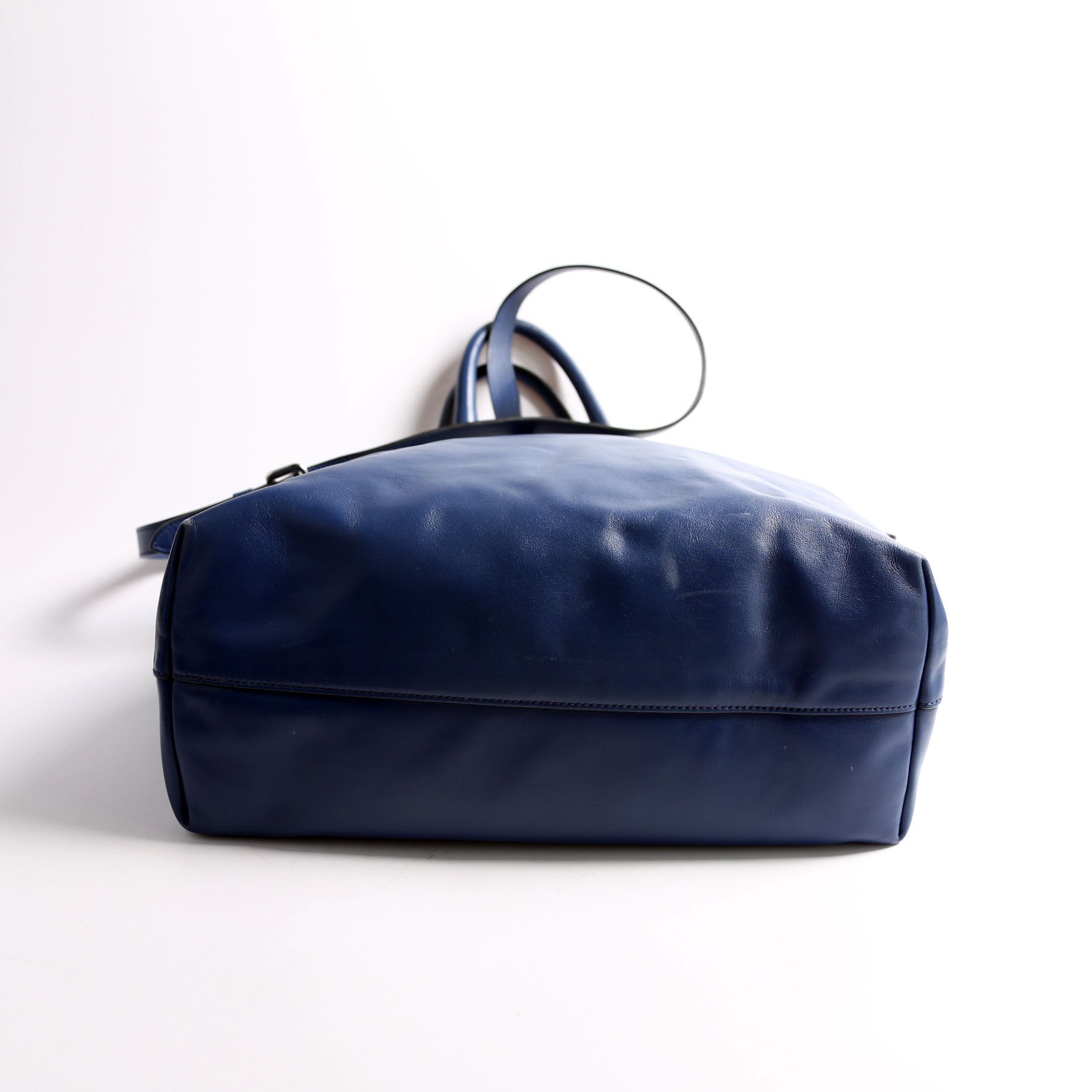 Prada Soft Calf Shopping Tote Blue Bag