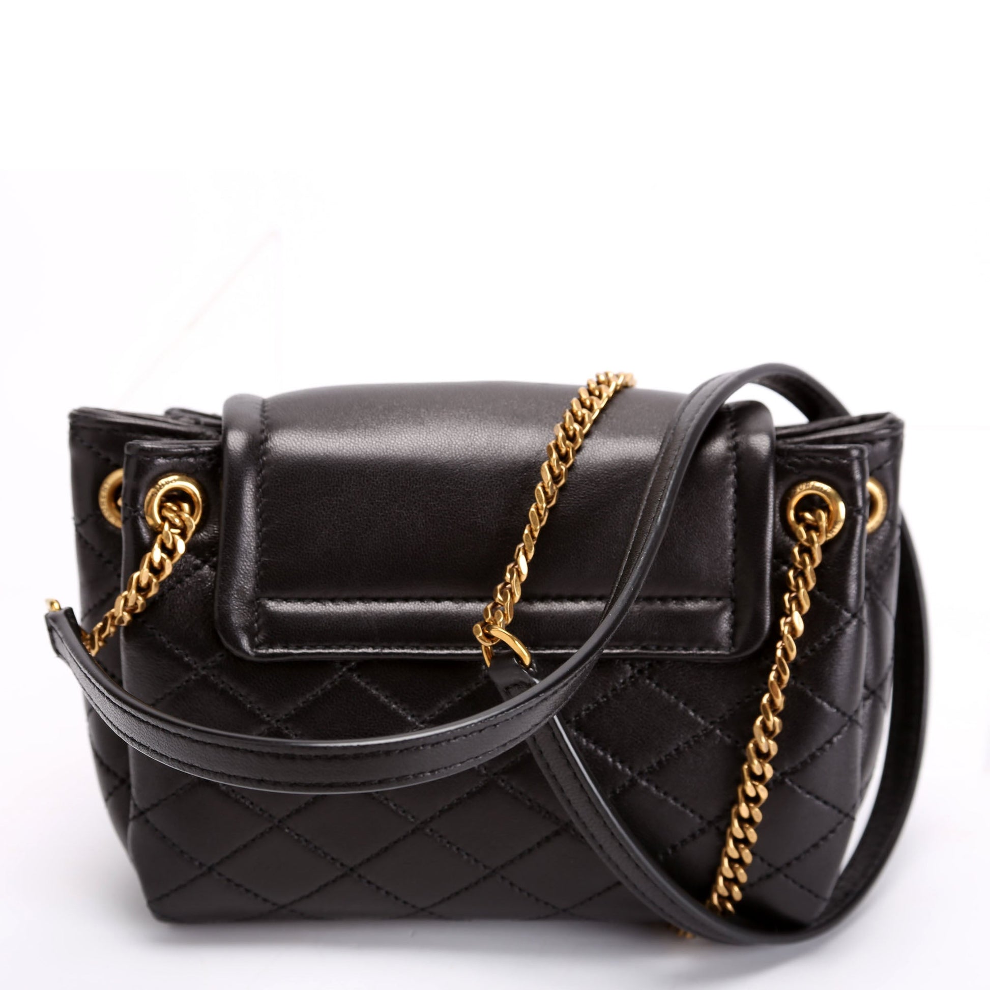 Saint Laurent 672738 Mini Notlita Quilted Lambskin Black Bag