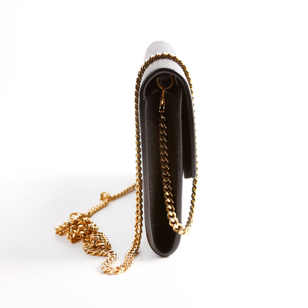 Saint Laurent Uptown Chain Wallet Grain 607788 Black Bag