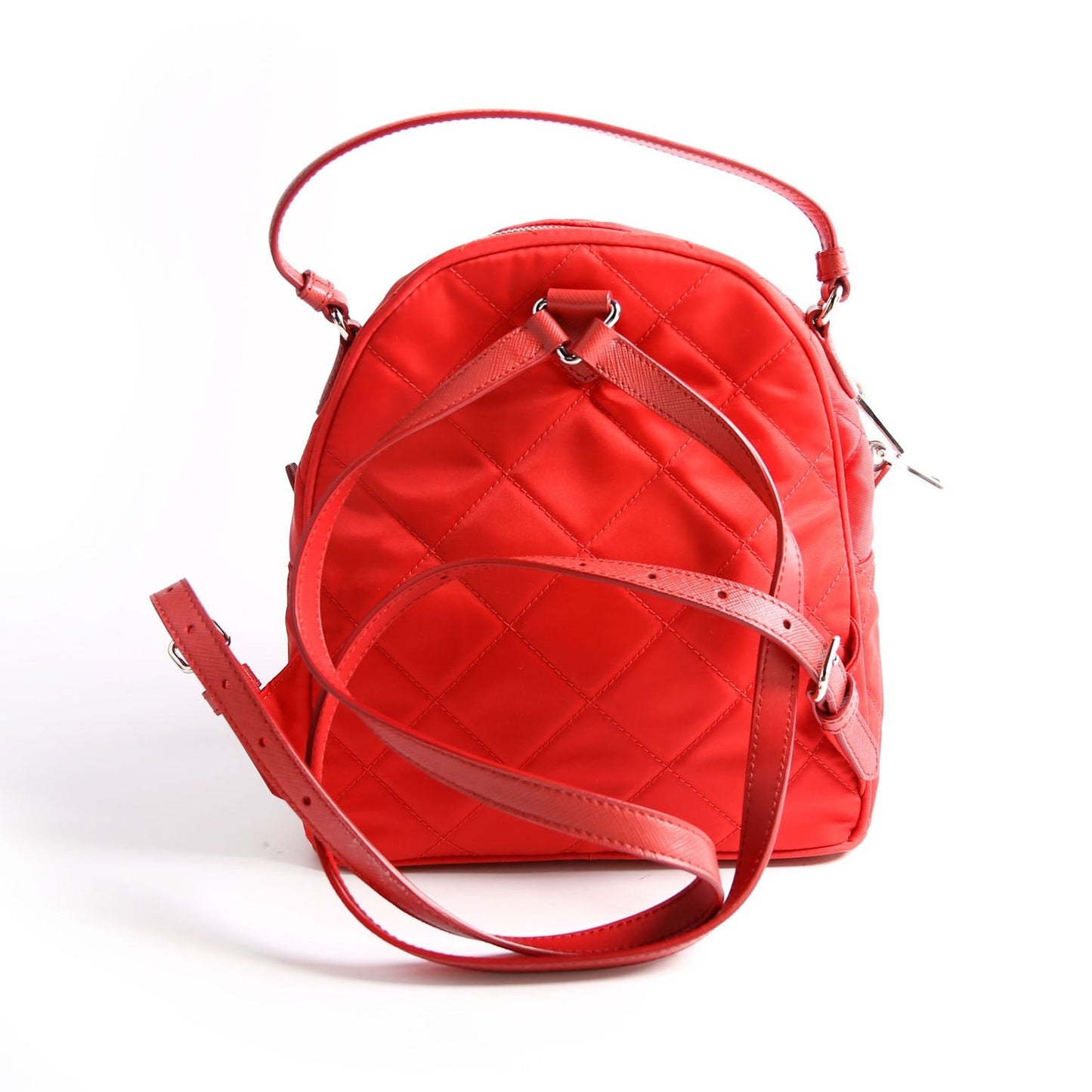 Prada Quilted Nylon Mini Backpack Red Bag
