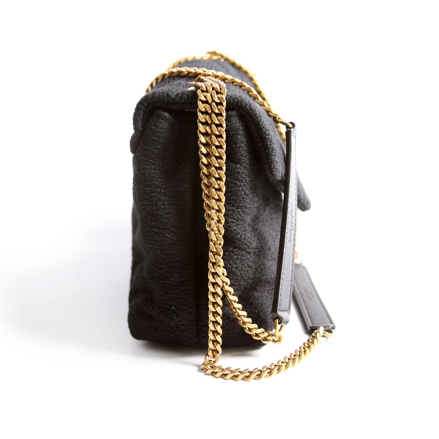 Saint Laurent LouLou Satchel Small Tweed 494699 Black Bag